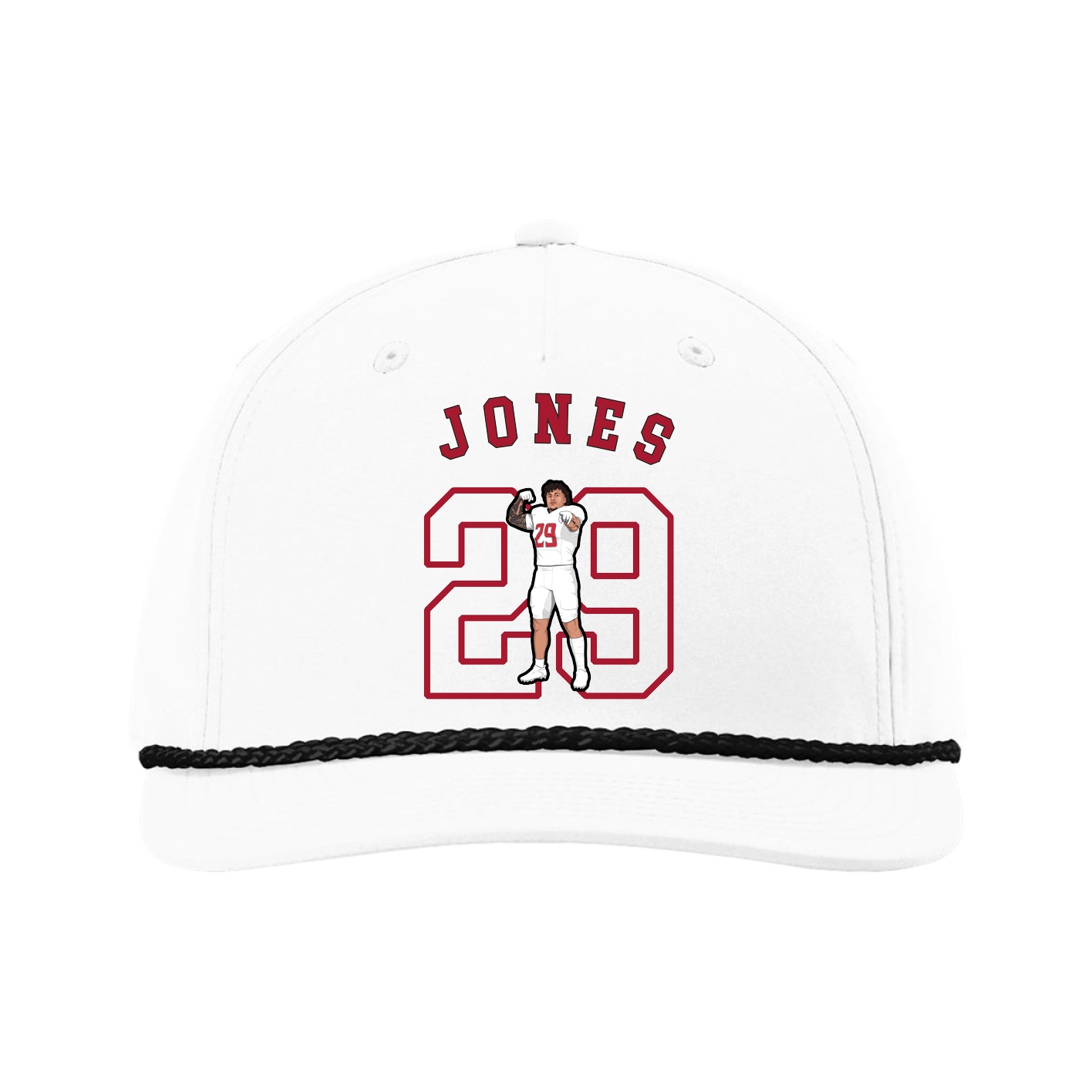 Five-Panel Classic Rope Cap — Shirsey Arch in White