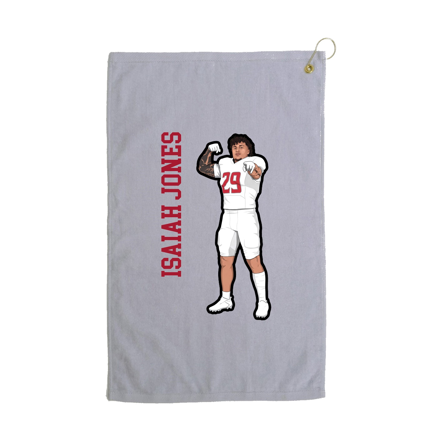 Golf Towel — Name Vertical in Grey