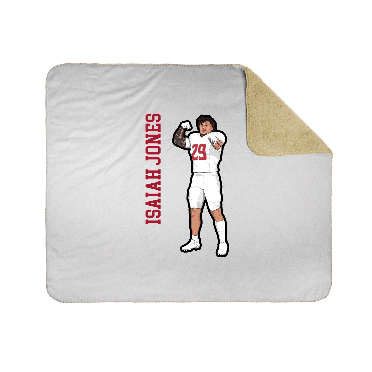 Throw Blanket — Name Vertical in White