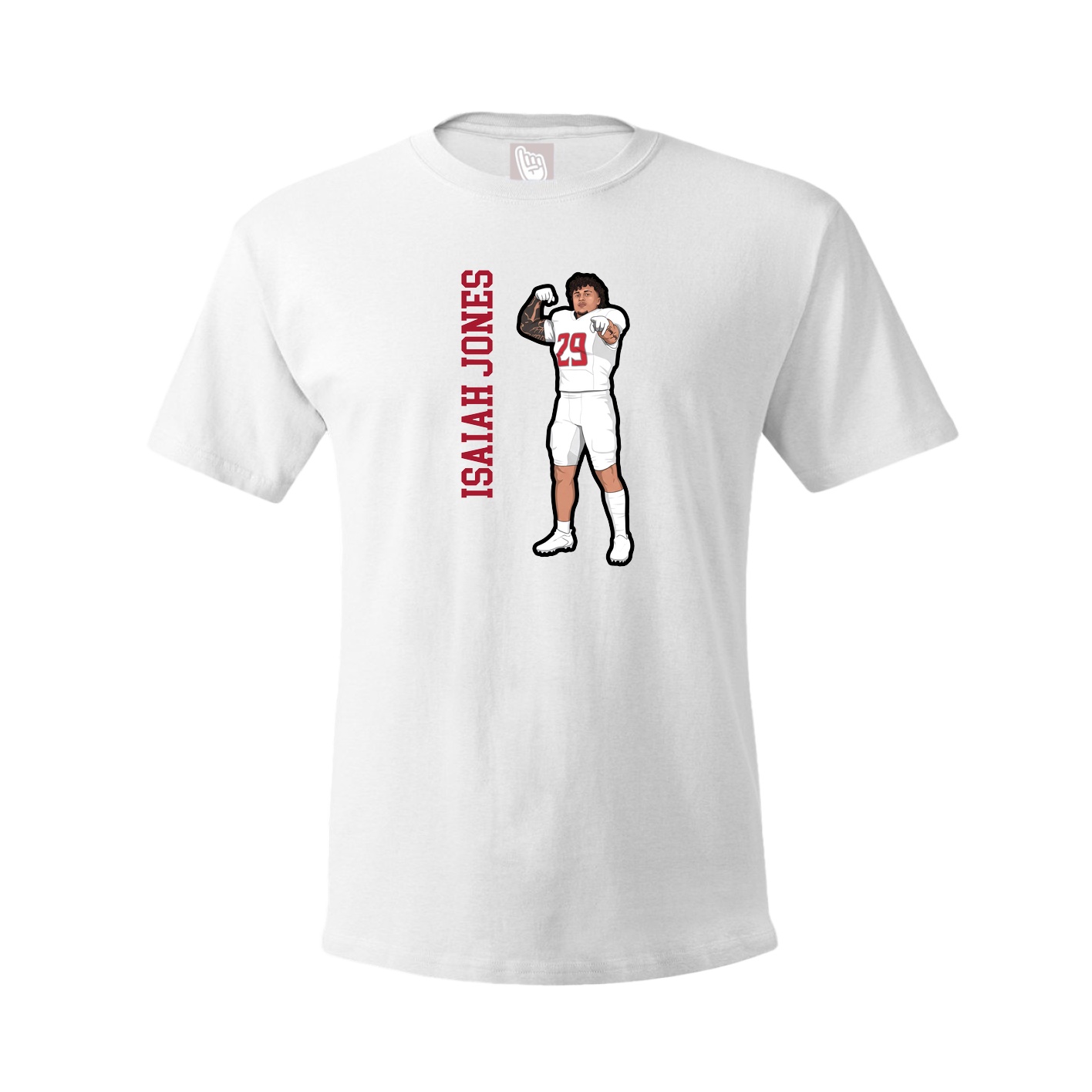 Youth Tee — Name Vertical in White