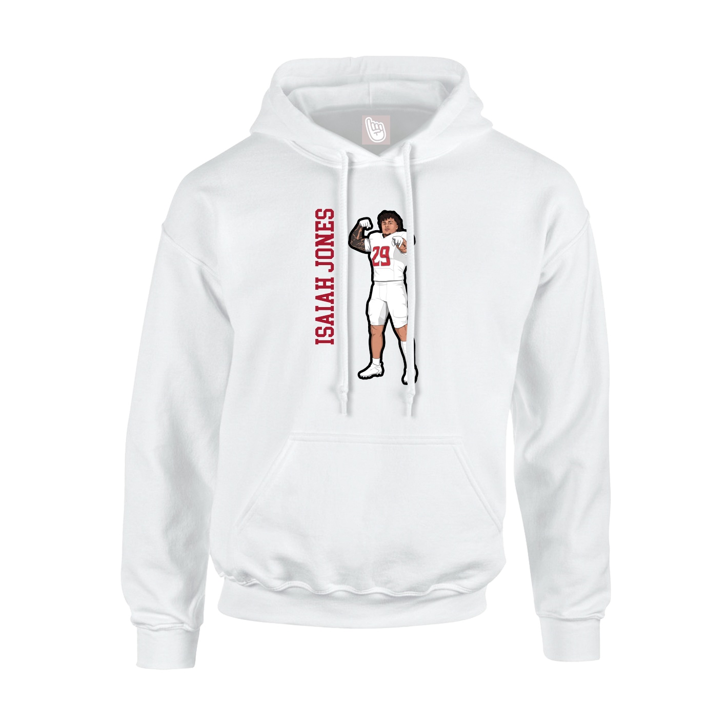 Hoodie — Name Vertical in White