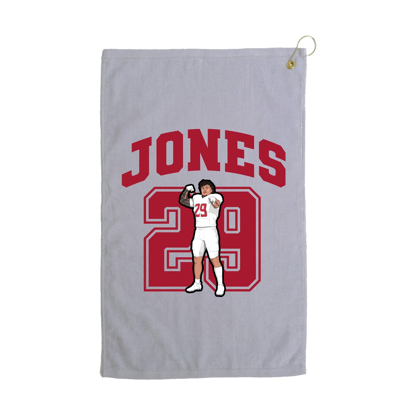 Golf Towel — Number in Grey