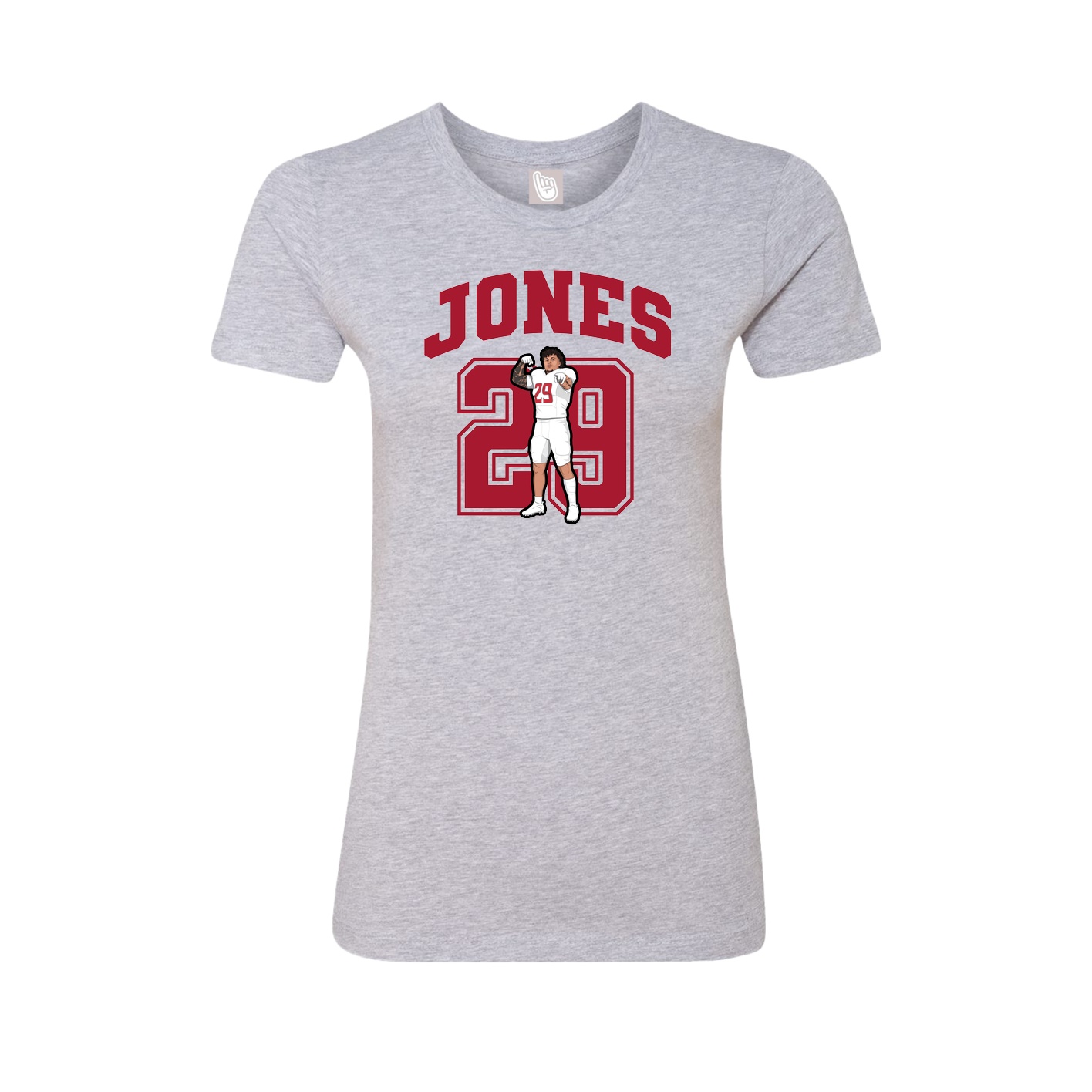 Fitted Women's Tee — Number in Grey