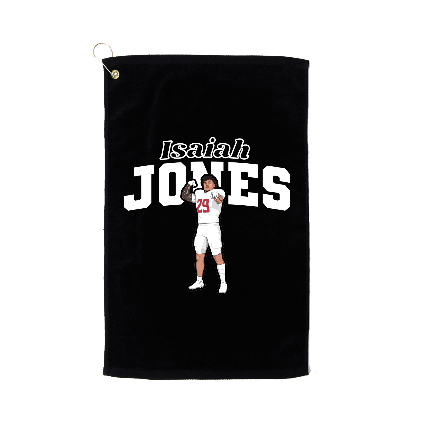 Golf Towel — Name Arch in Black
