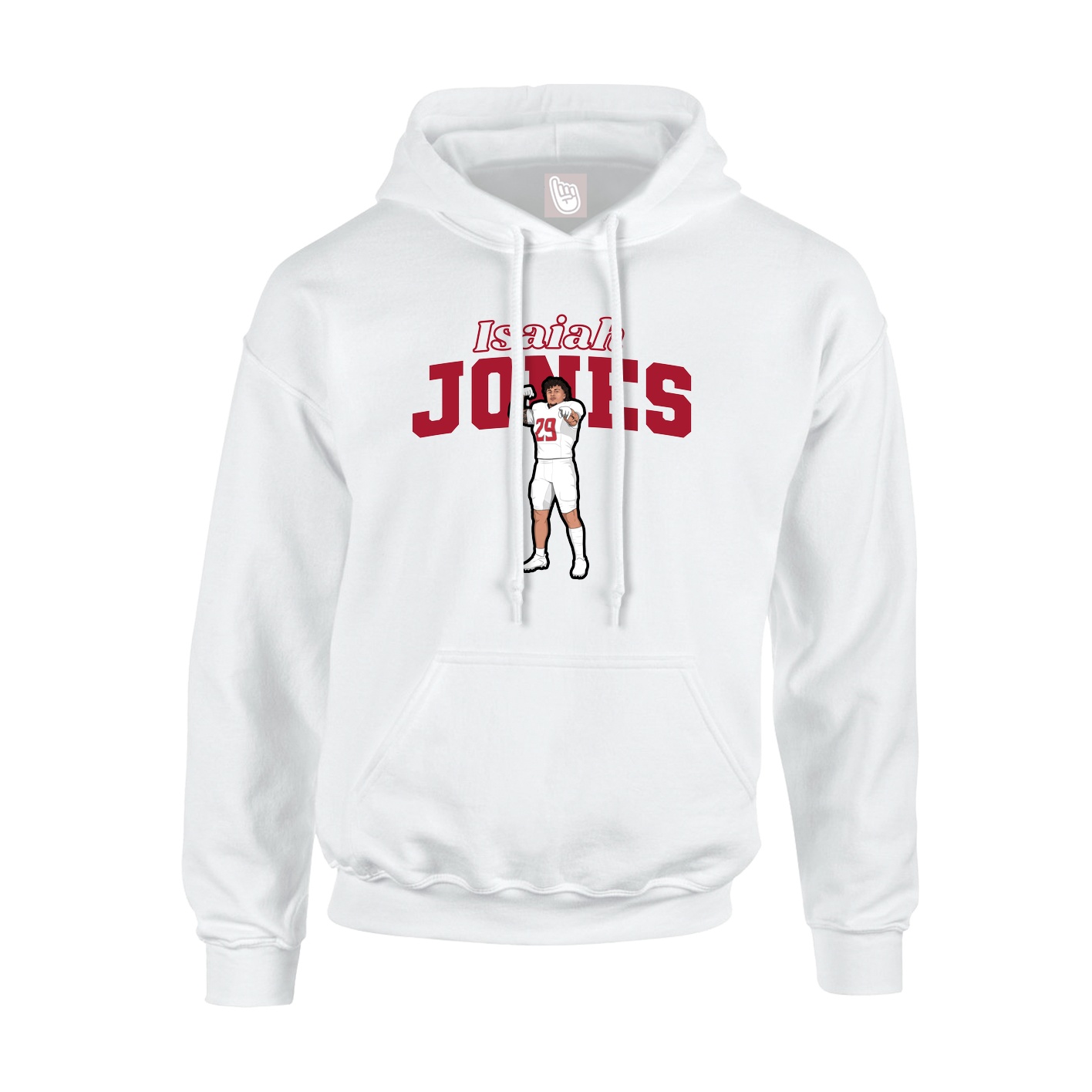 Youth Hoodie — Name Arch in White