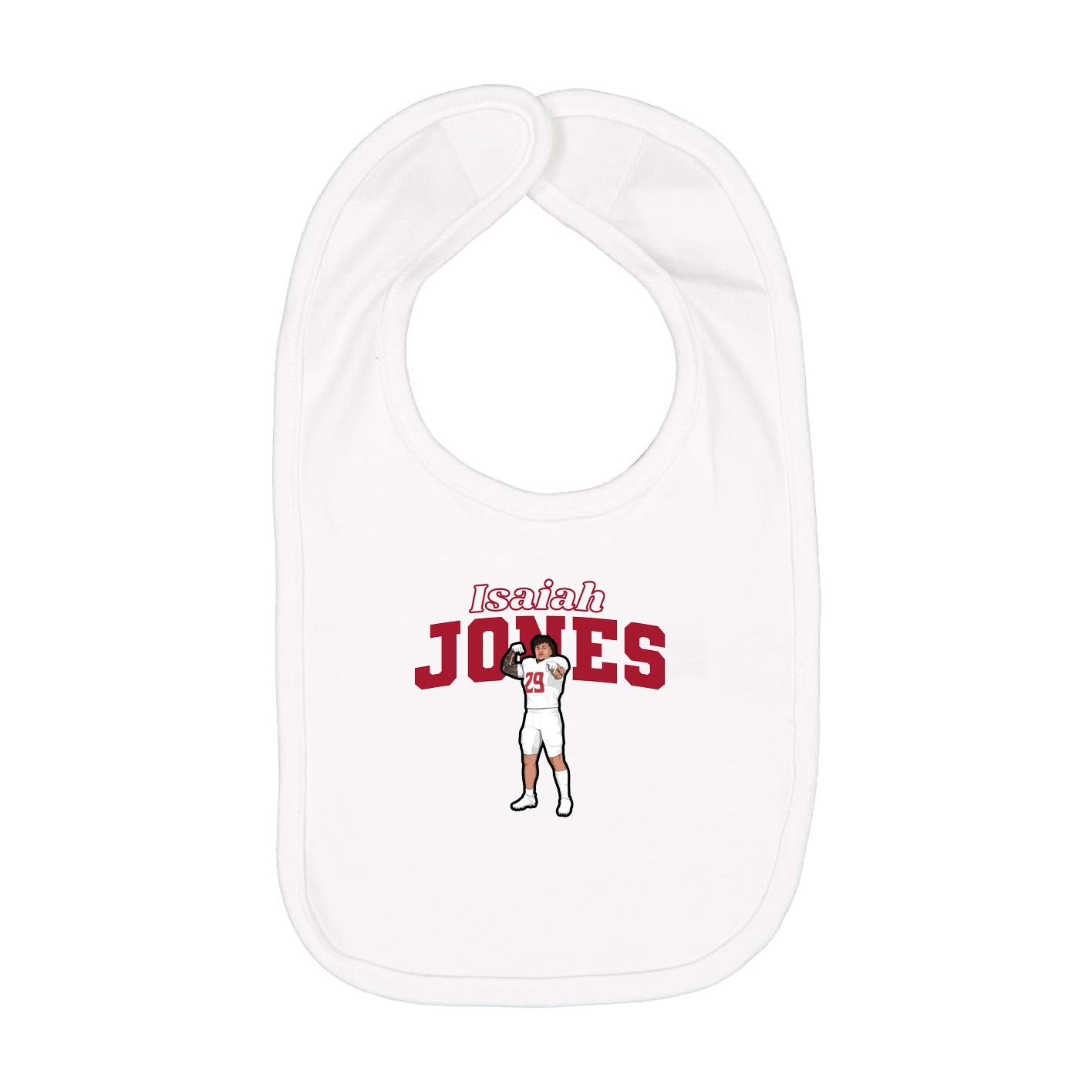 Infant Bib — Name Arch in White