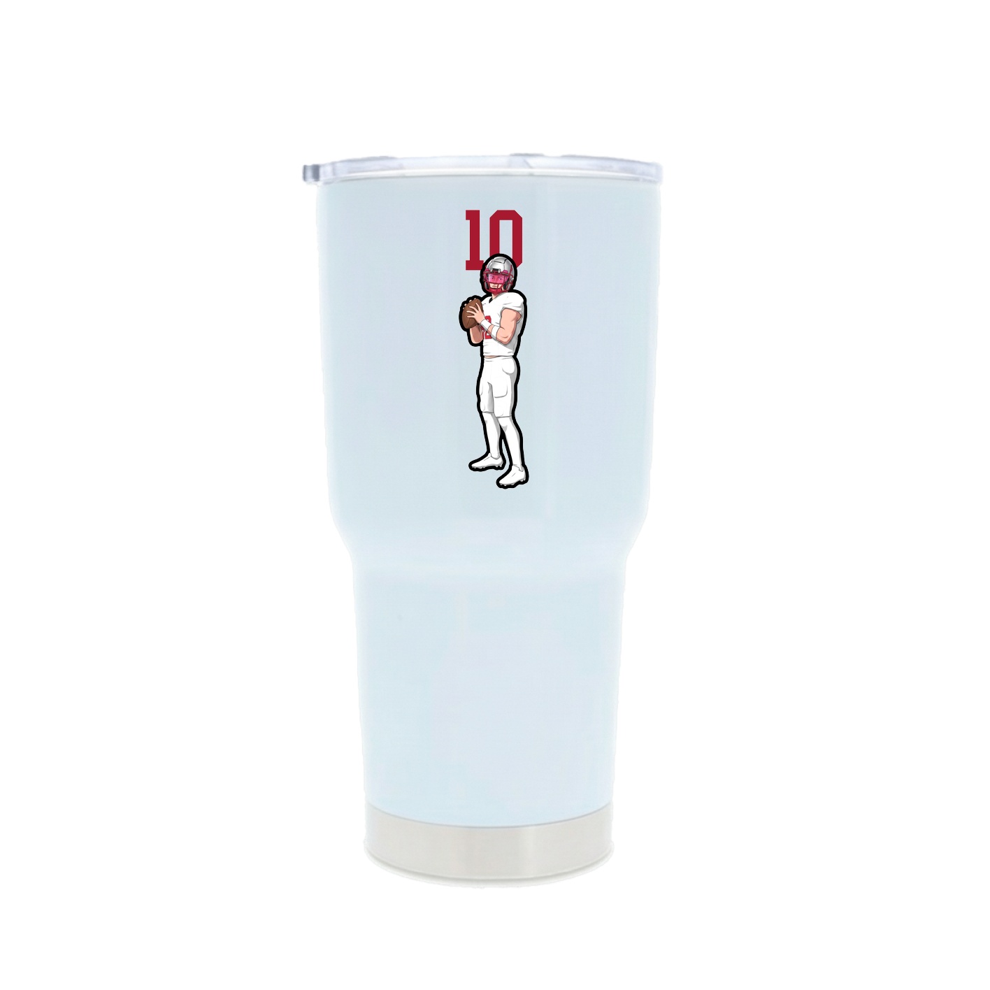 30oz Stainless Steel Tumbler — Number Top in White