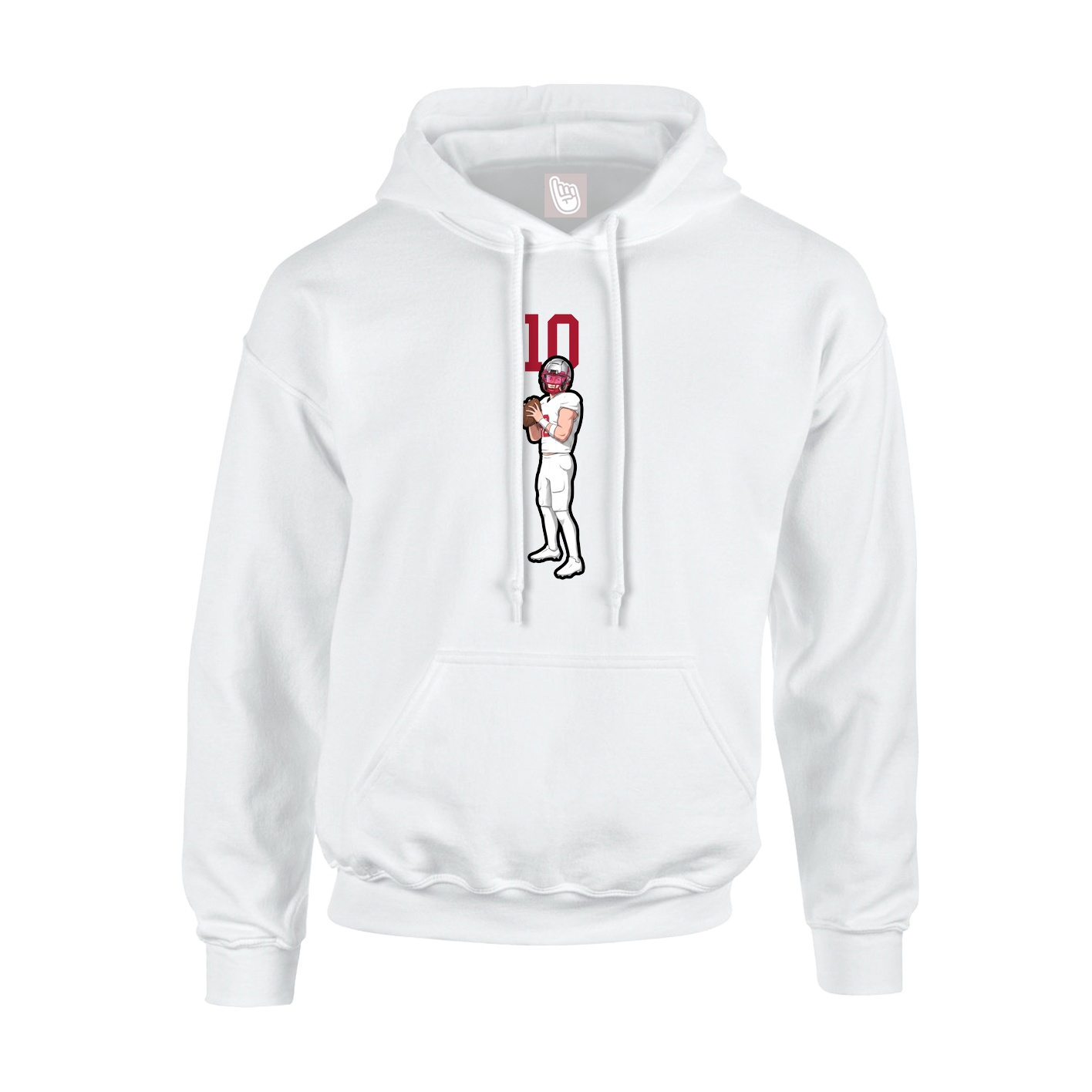 Hoodie — Number Top in White