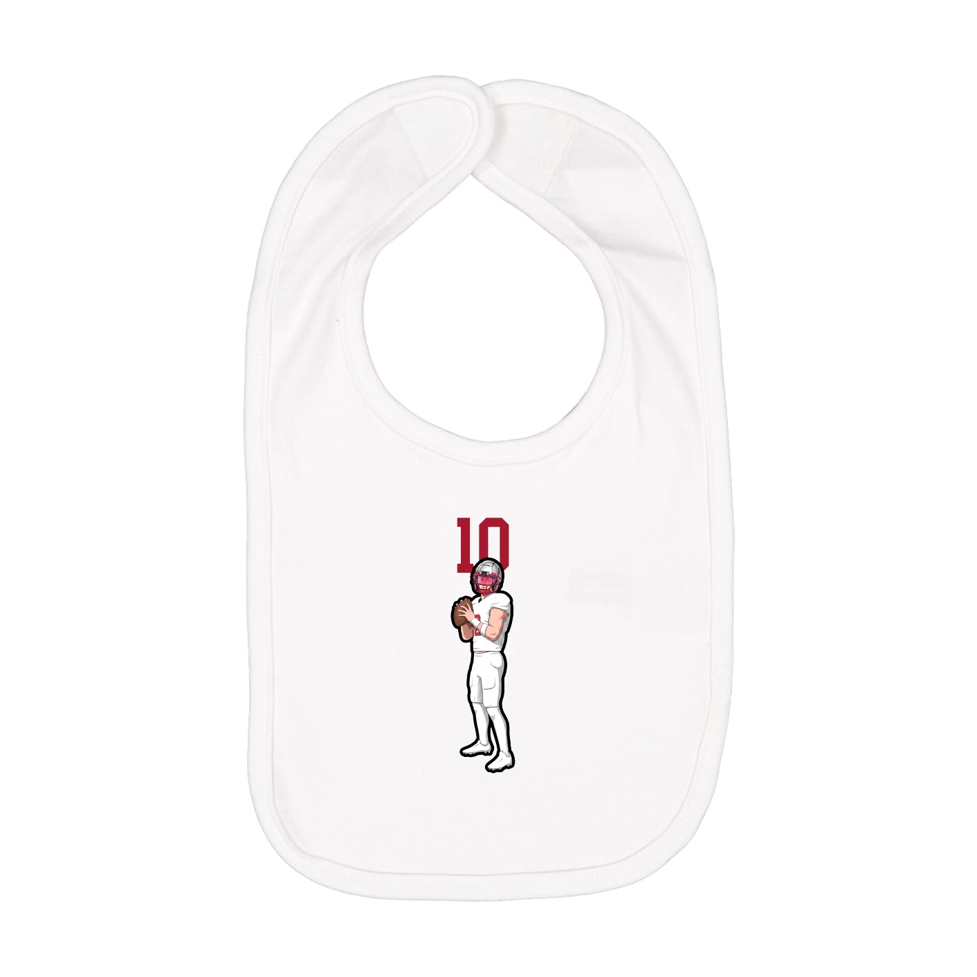 Infant Bib — Number Top in White