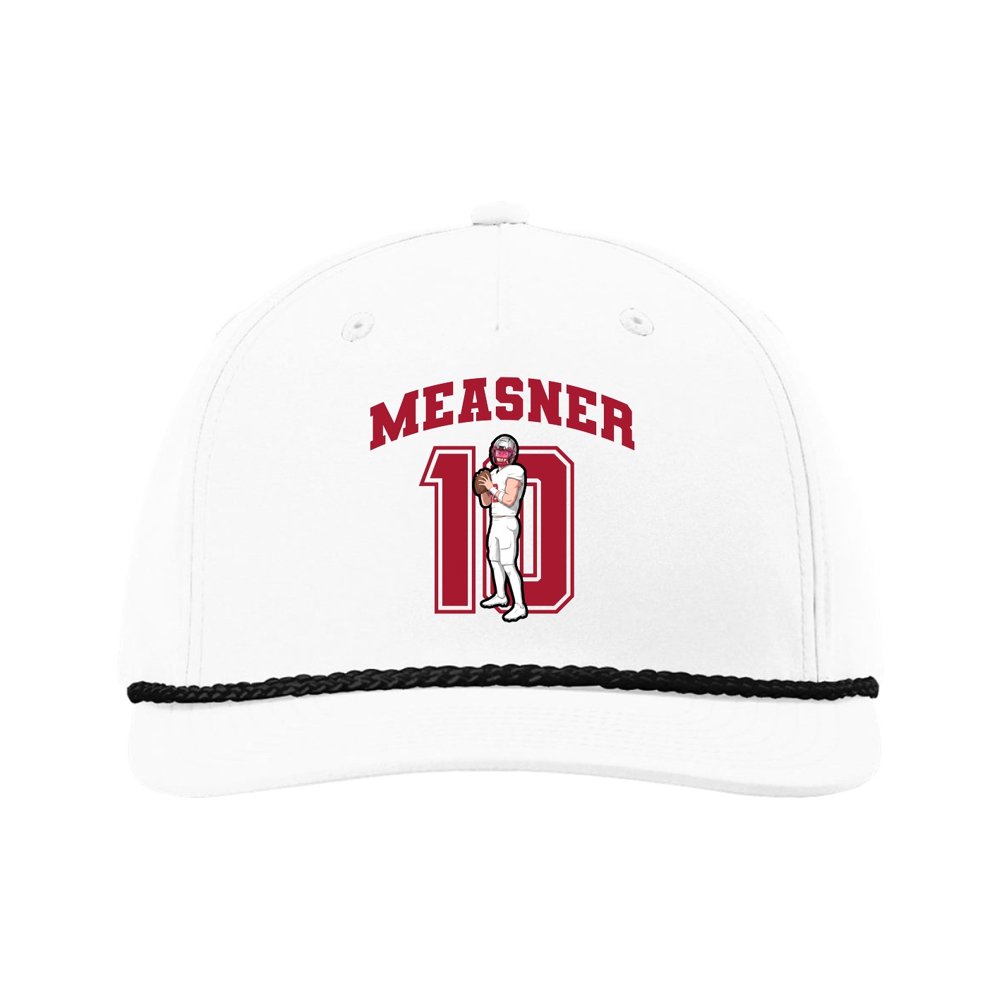 Five-Panel Classic Rope Cap — Number in White