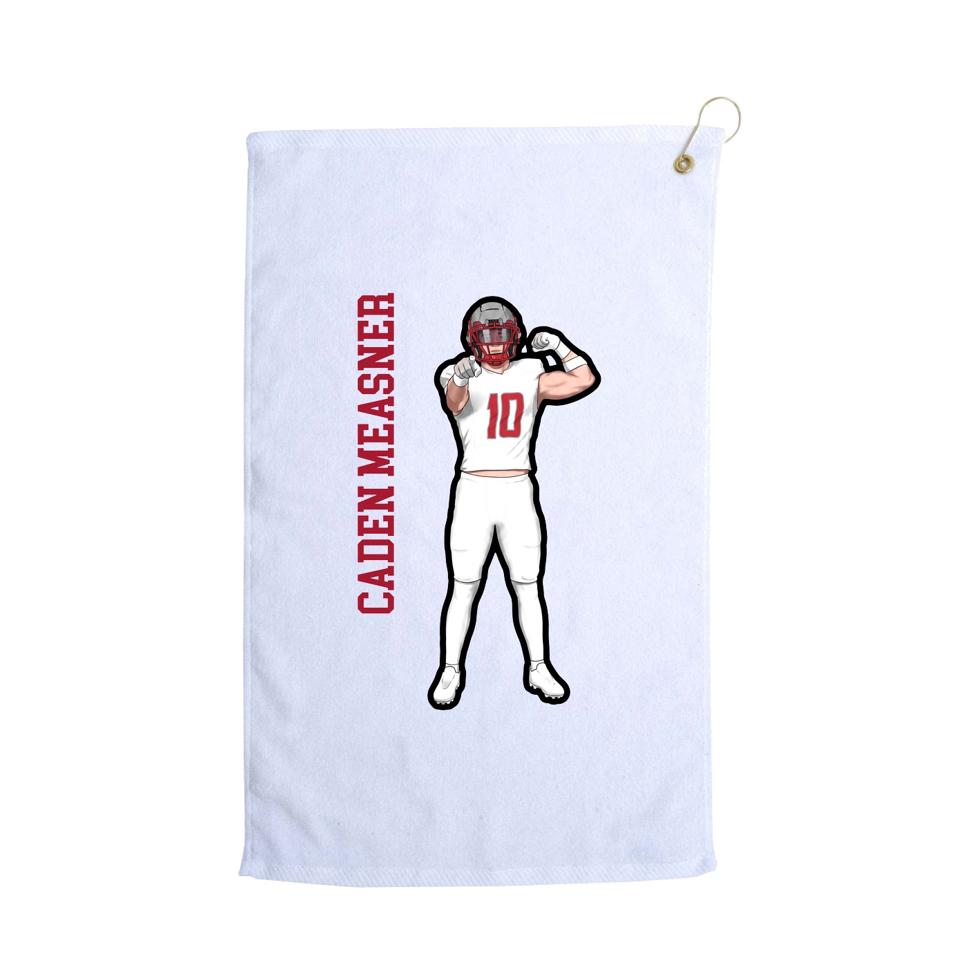 Golf Towel — Name Vertical in White