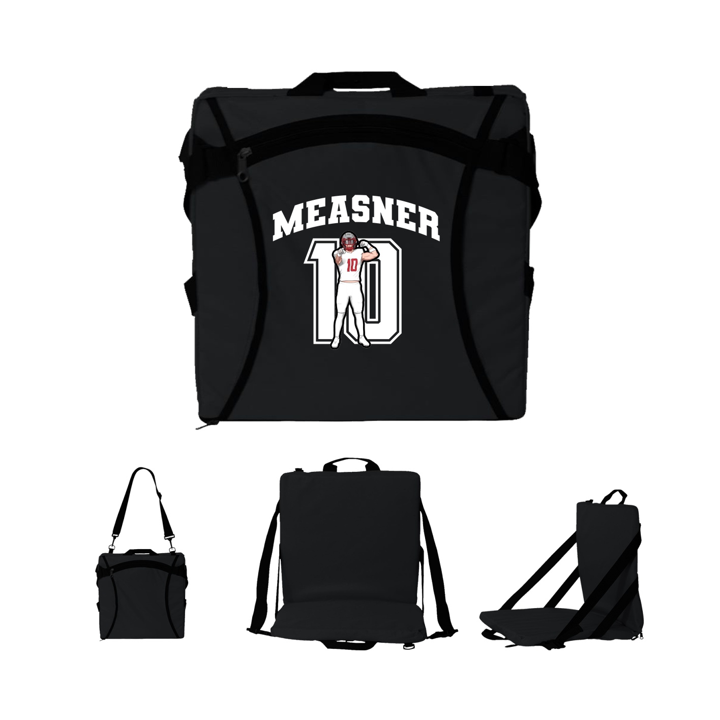 Folding Stadium Seat — Number in Black