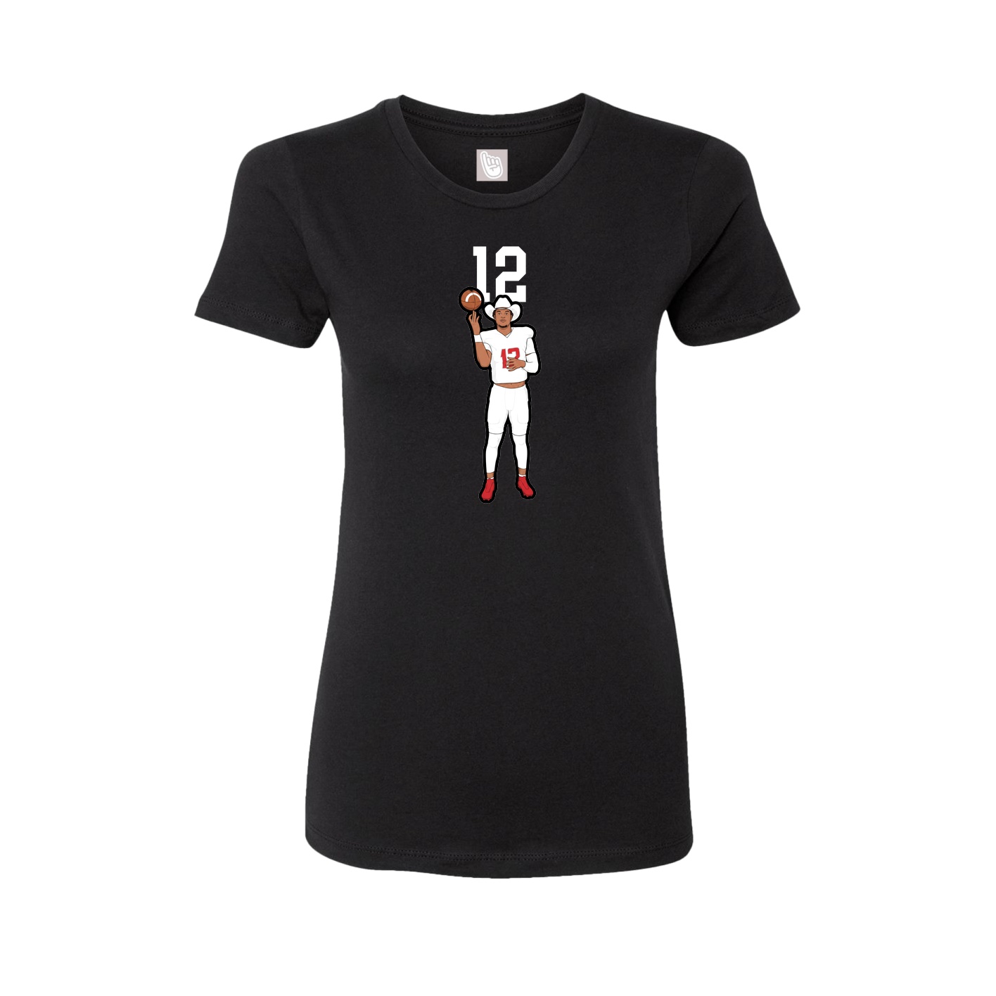Fitted Women's Tee — Number Top in Black