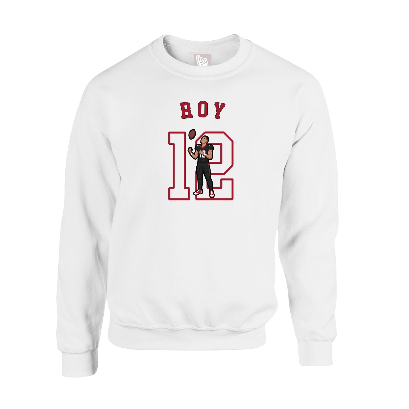 Fleece Crew — Shirsey Arch in White