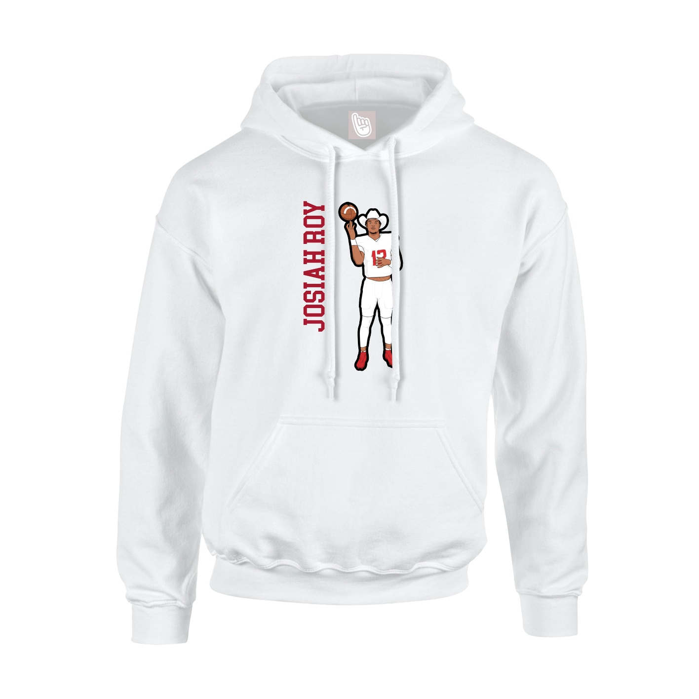 Youth Hoodie — Name Vertical in White