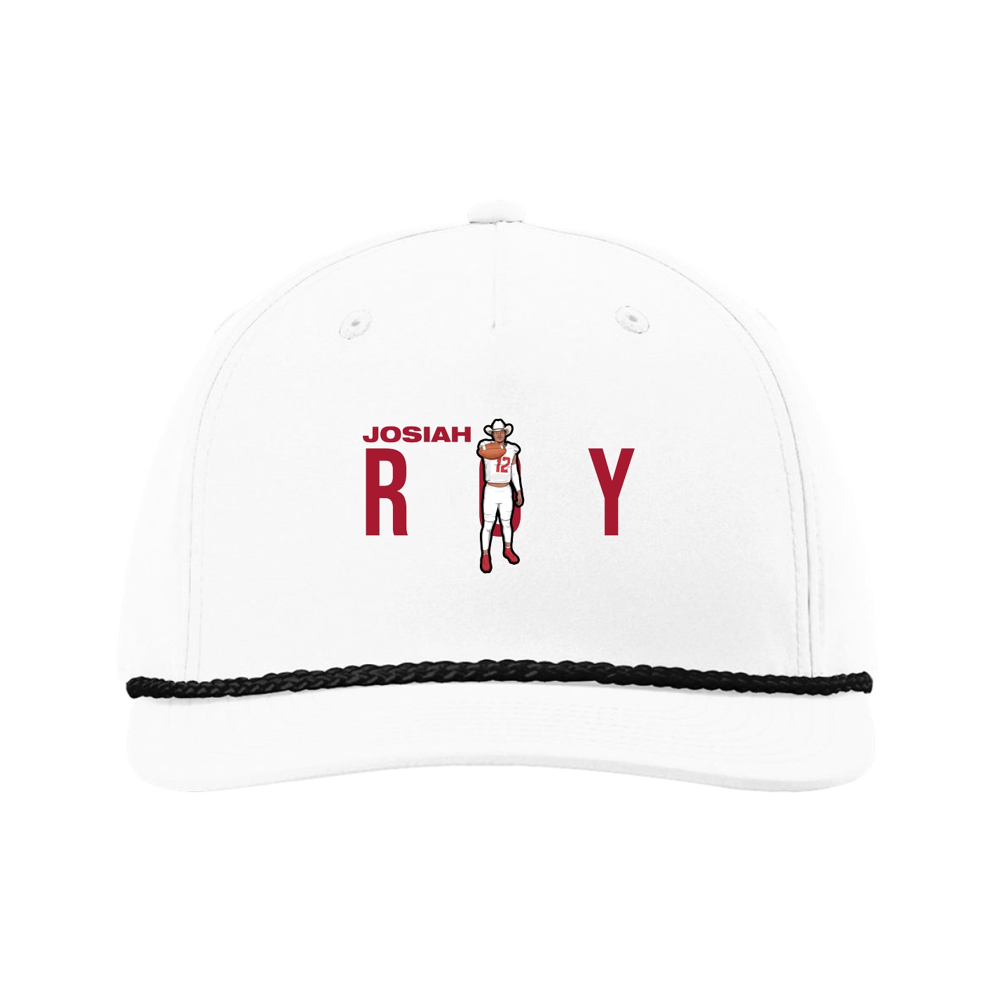 Five-Panel Classic Rope Cap — Player Name in White