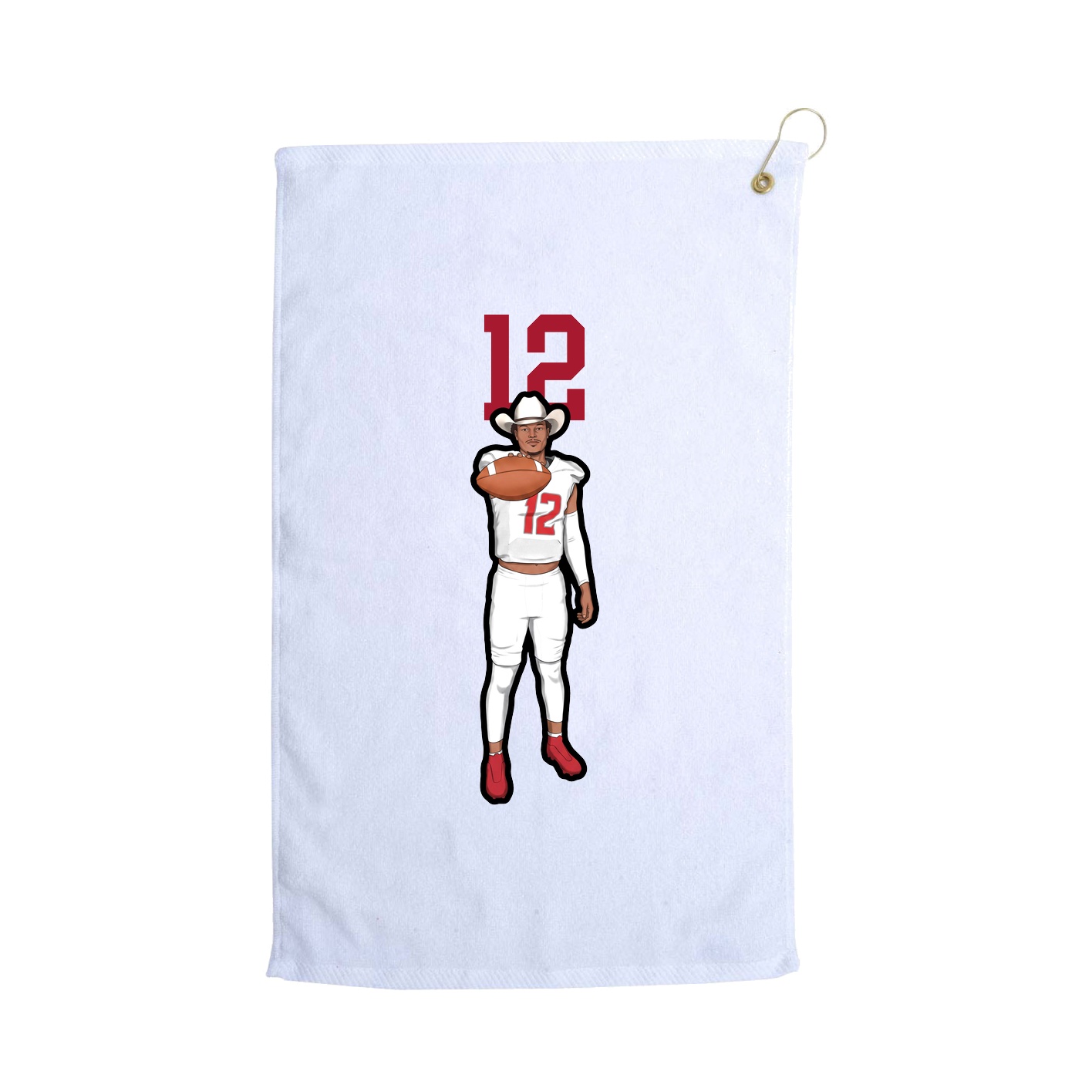 Golf Towel — Number Top in White