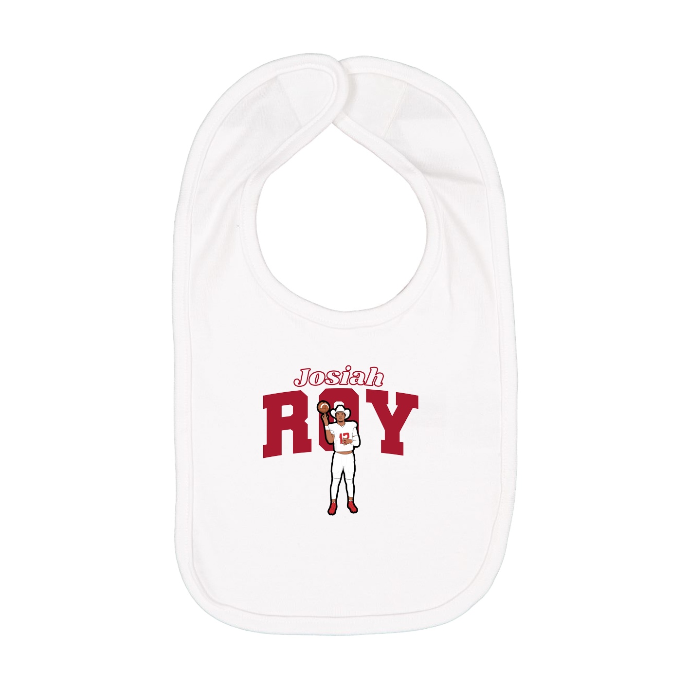 Infant Bib — Name Arch in White
