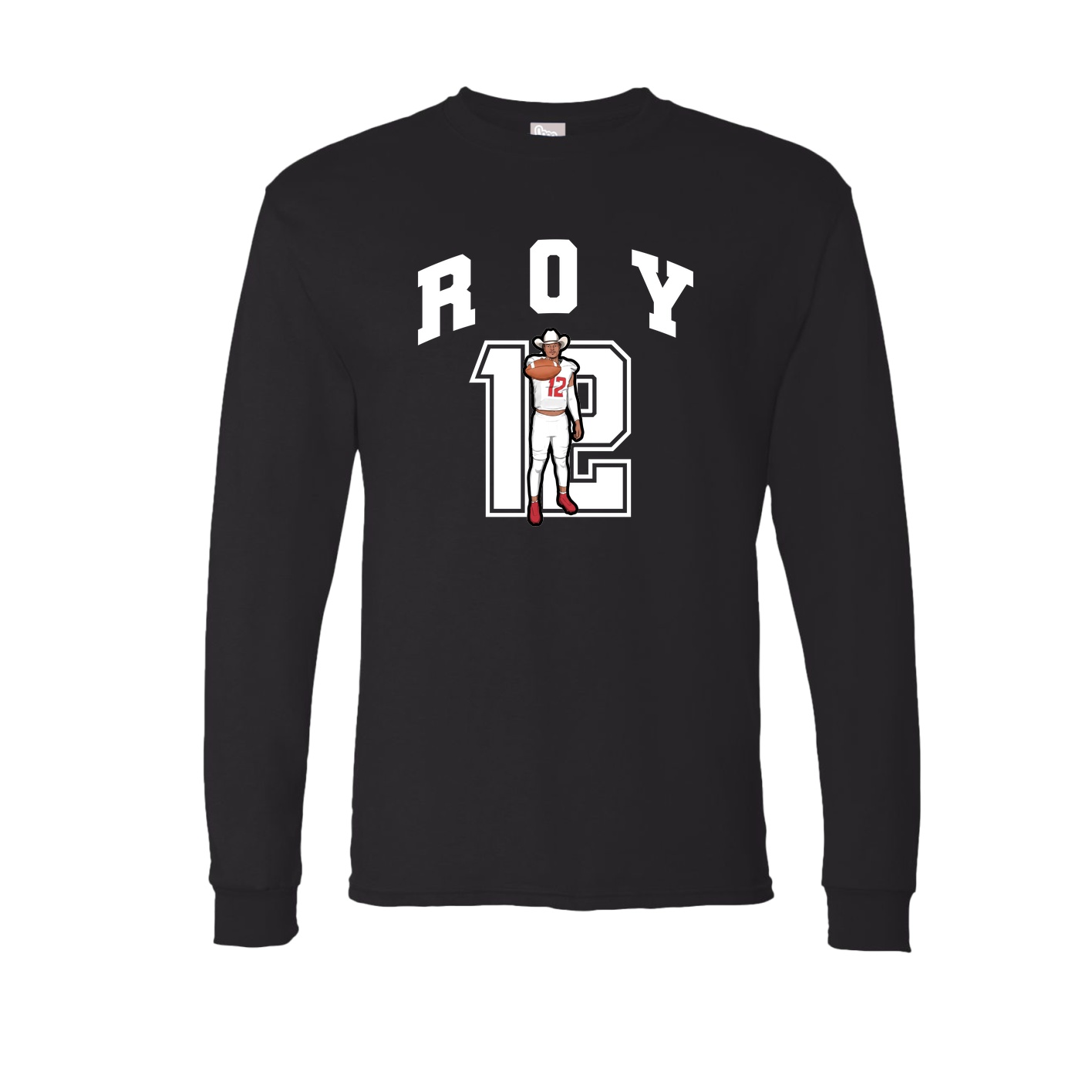 Long Sleeve Tee — Number in Black