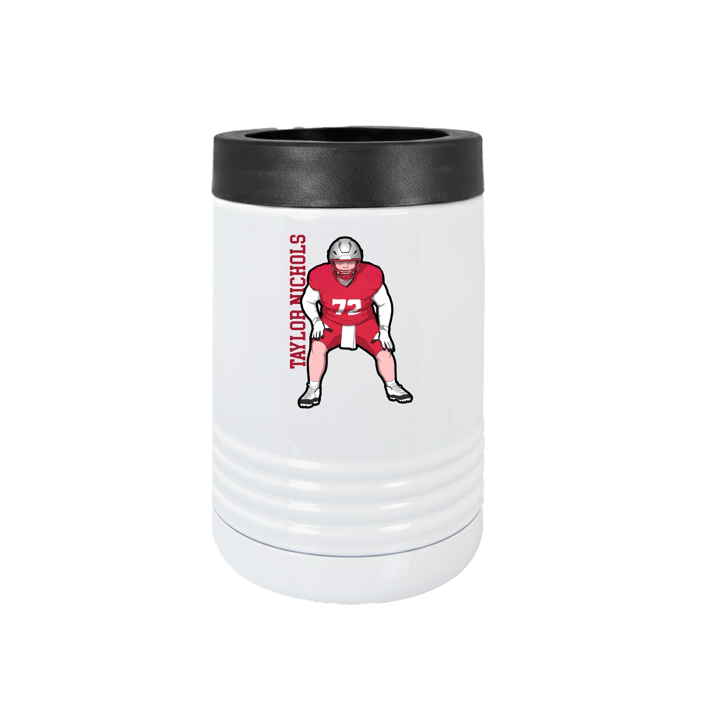 Beverage Holder — Name Vertical in White