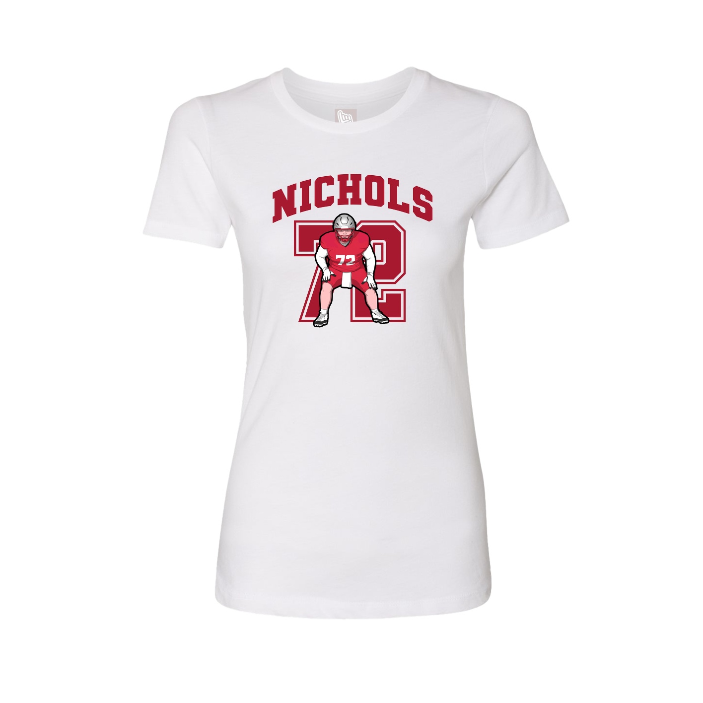Fitted Women's Tee — Number in White