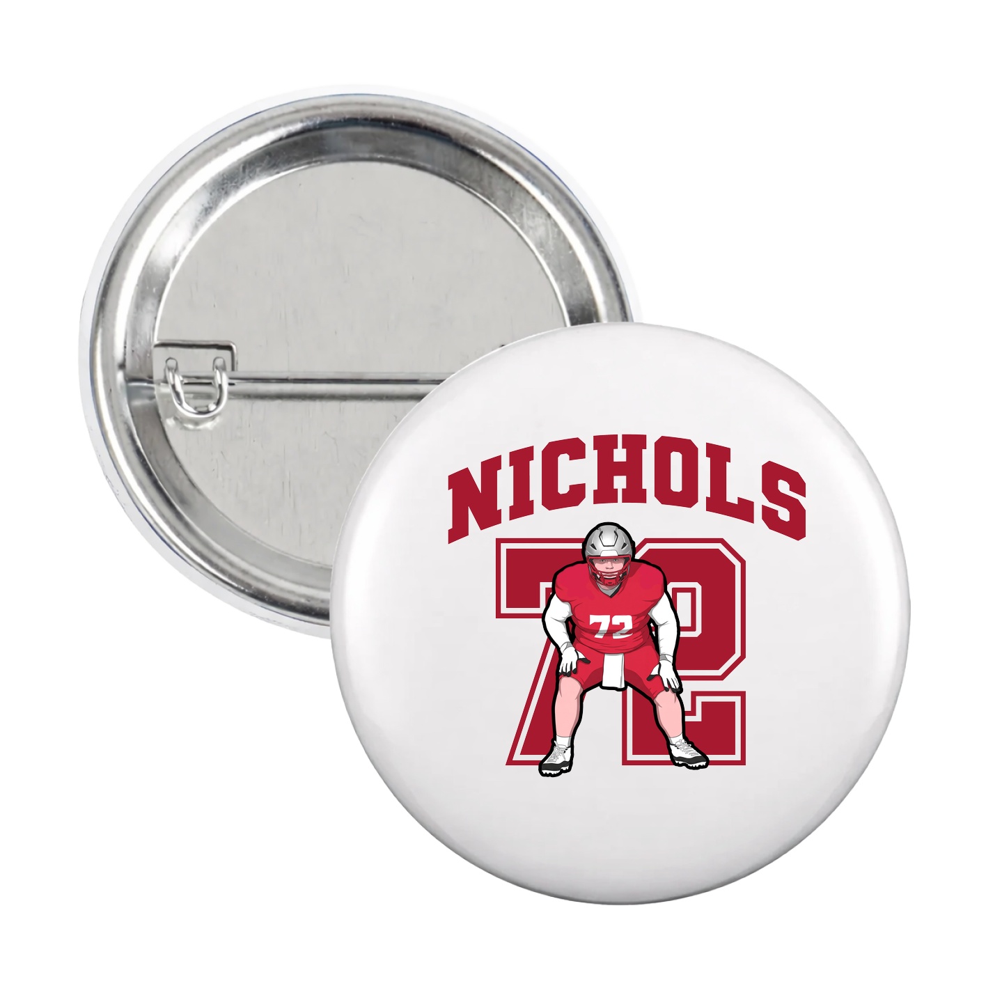 Game Day Button — Number in White