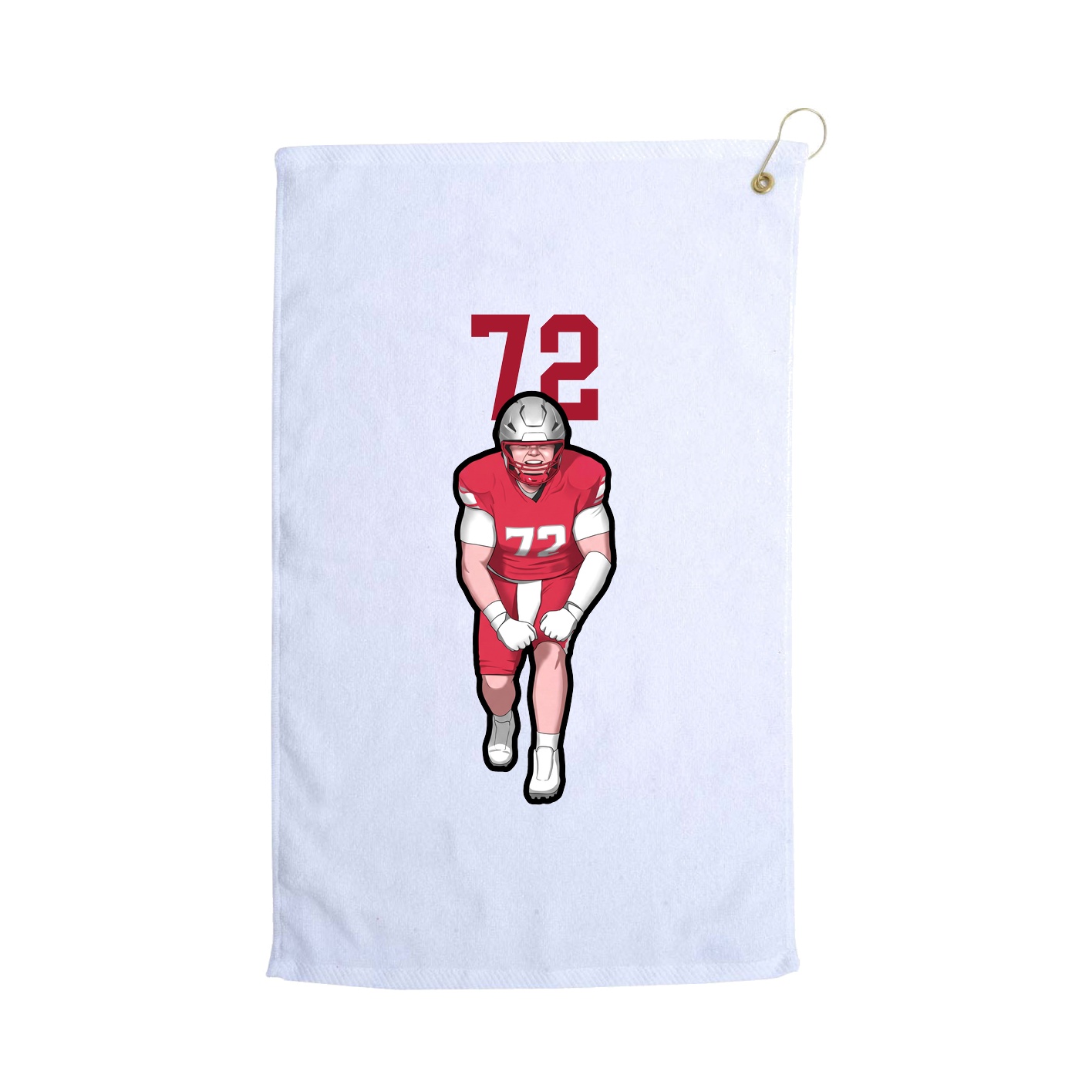 Golf Towel — Number Top in White