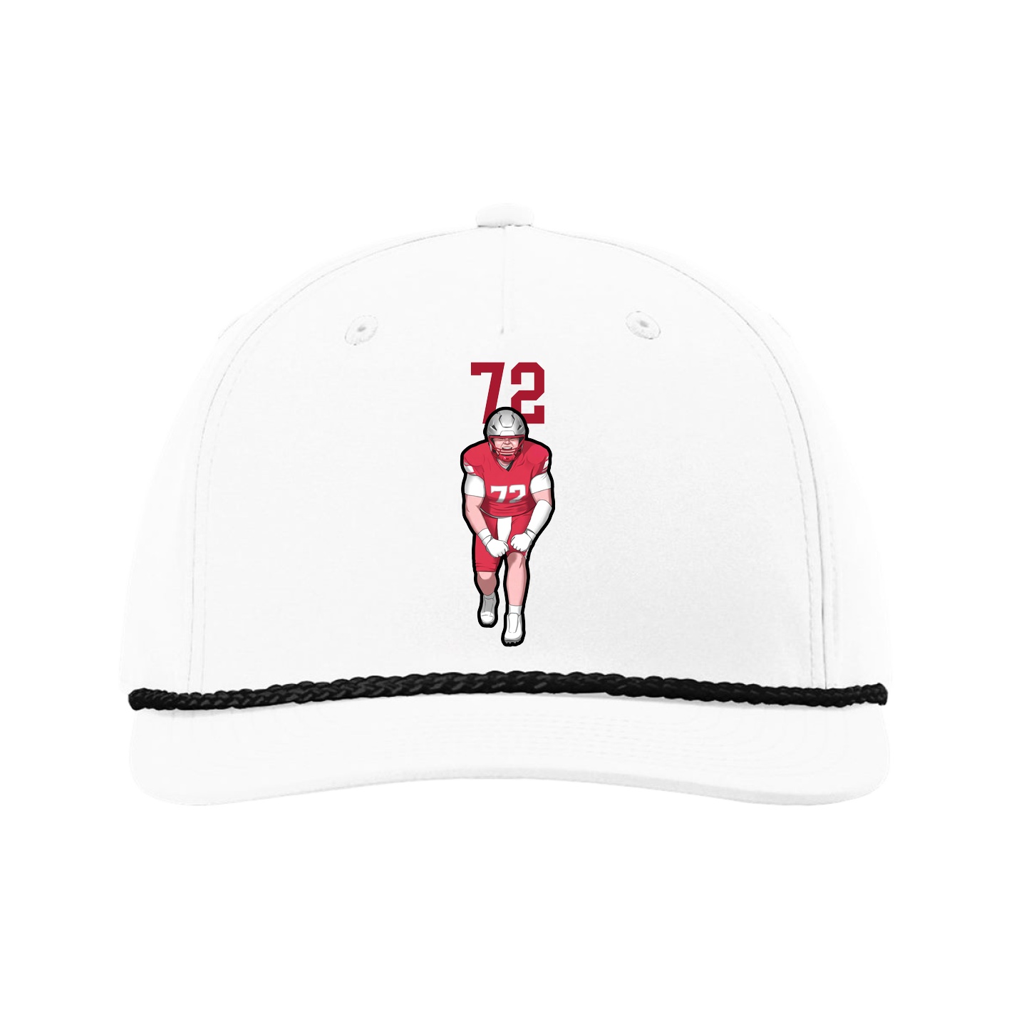Five-Panel Classic Rope Cap — Number Top in White