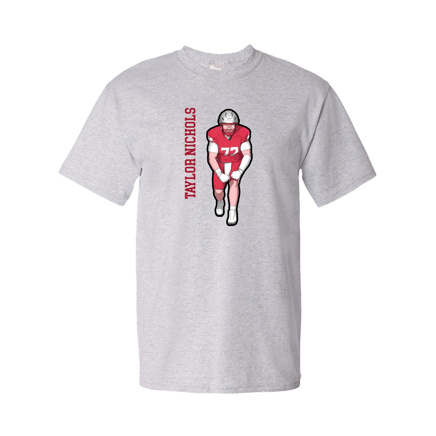 Tee — Name Vertical in Grey