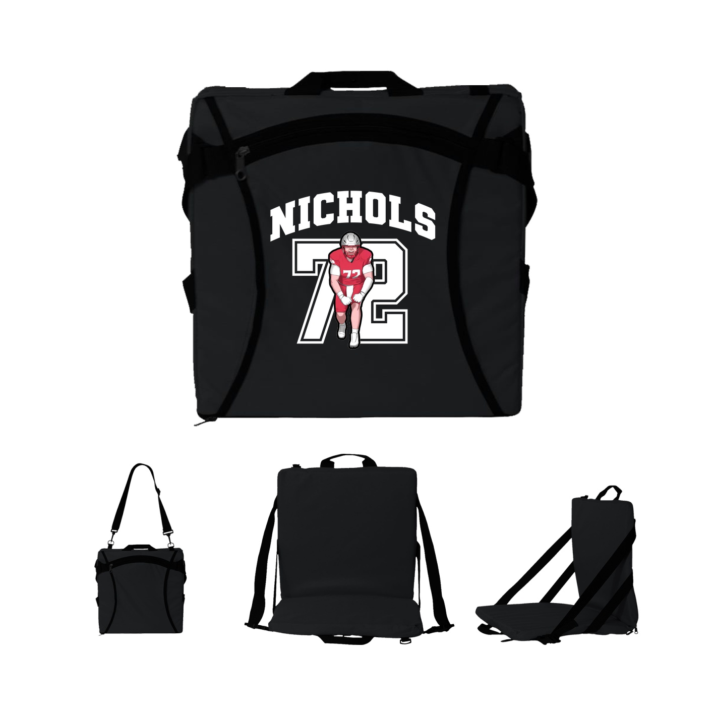 Folding Stadium Seat — Number in Black