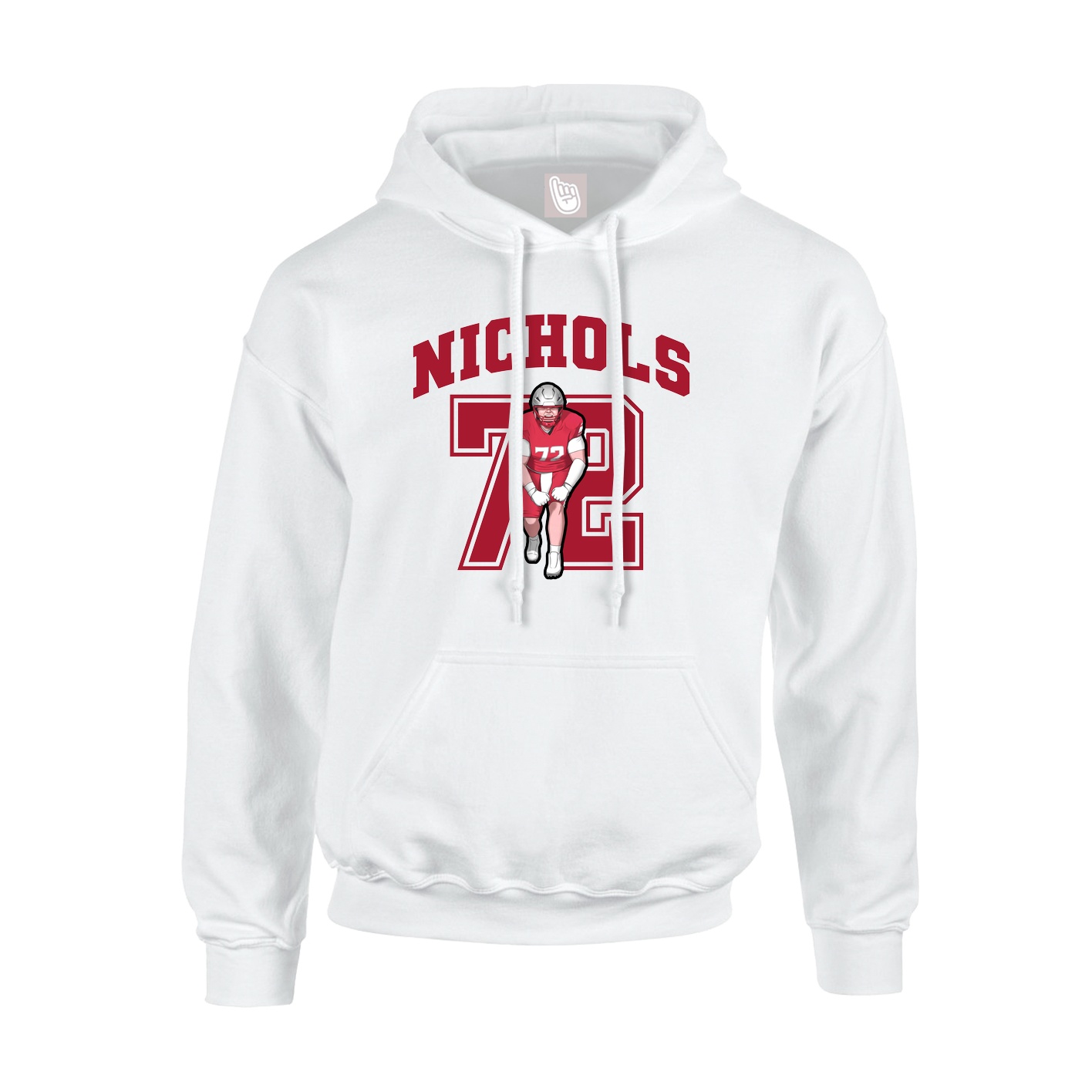 Hoodie — Number in White