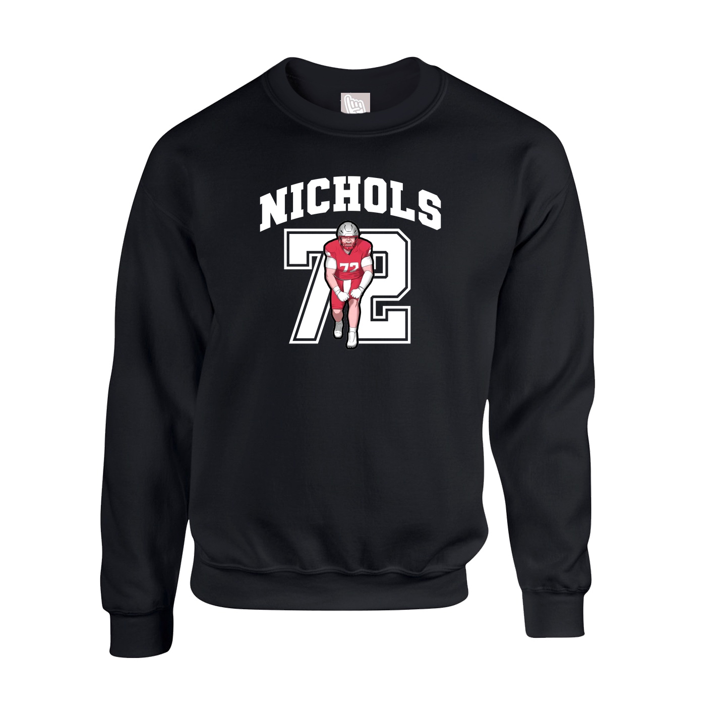 Fleece Crew — Number in Black