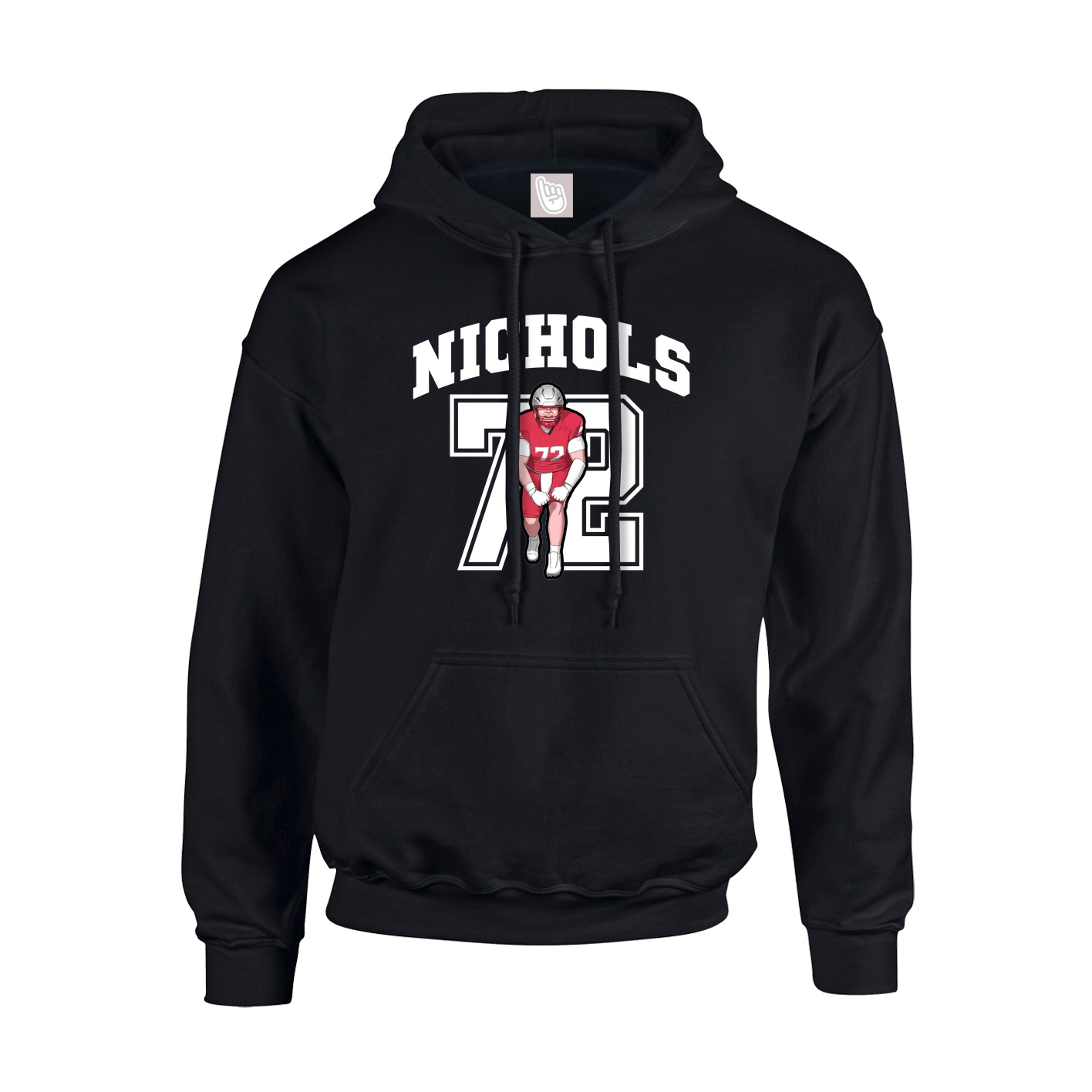 Youth Hoodie — Number in Black