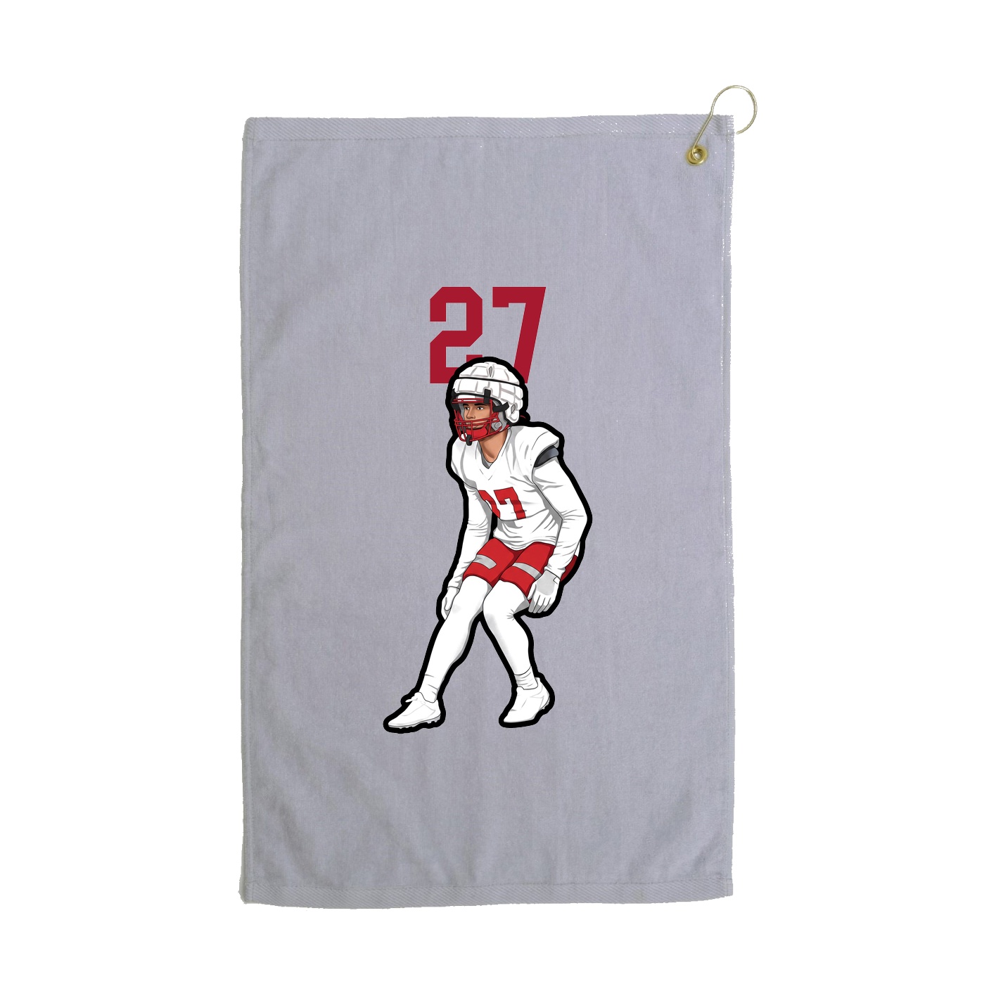 Golf Towel — Number Top in Grey