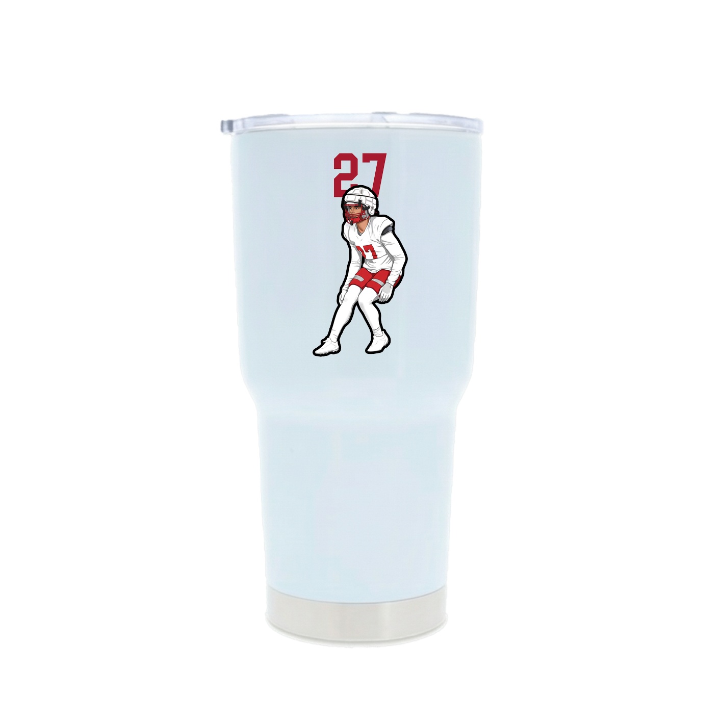 30oz Stainless Steel Tumbler — Number Top in White