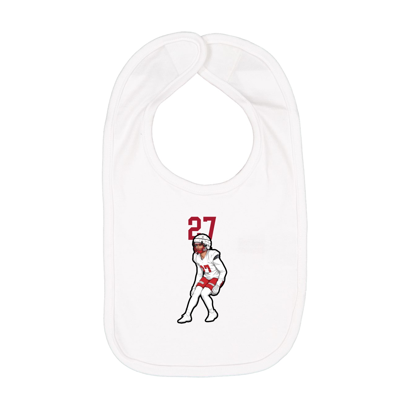 Infant Bib — Number Top in White