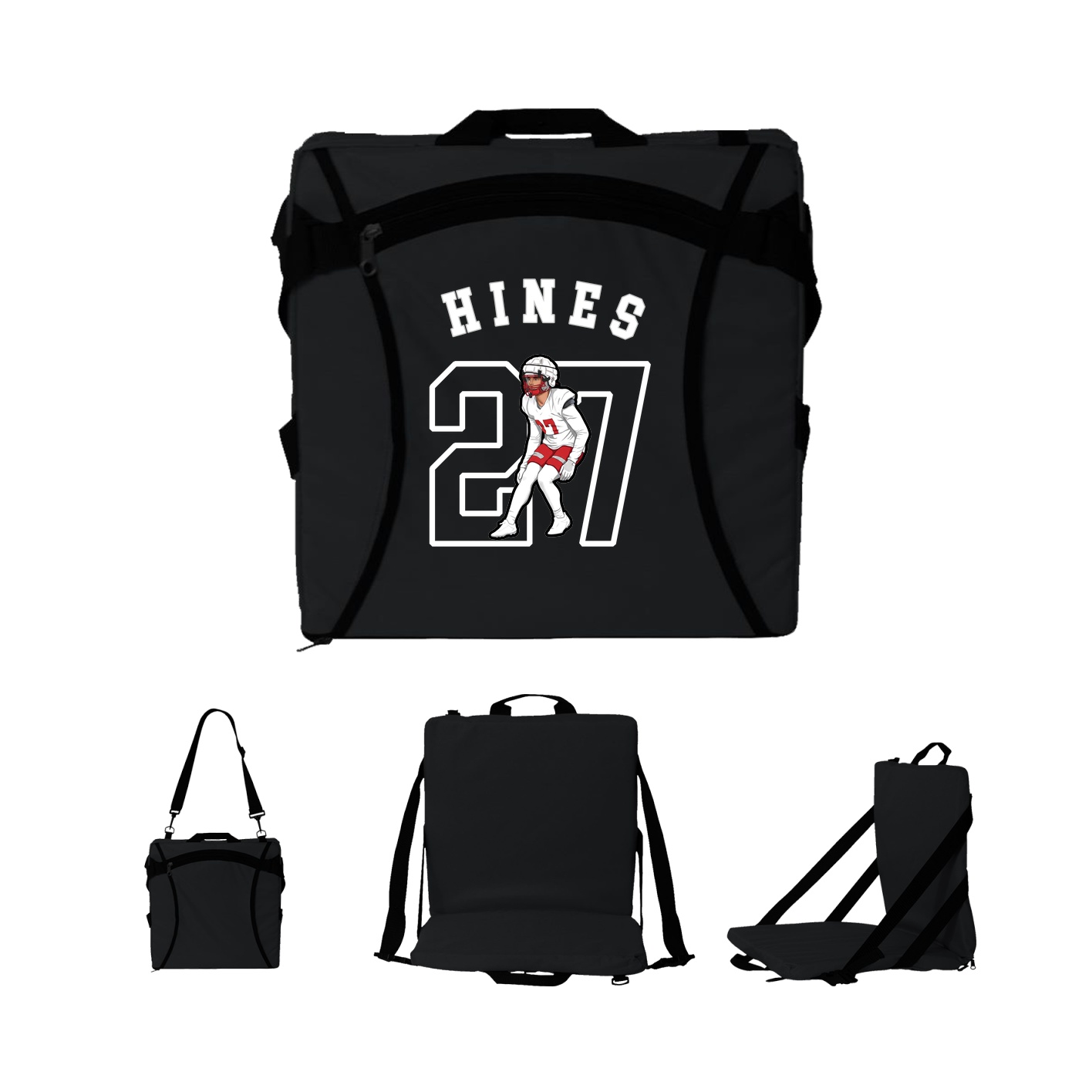 Folding Stadium Seat — Shirsey Arch in Black