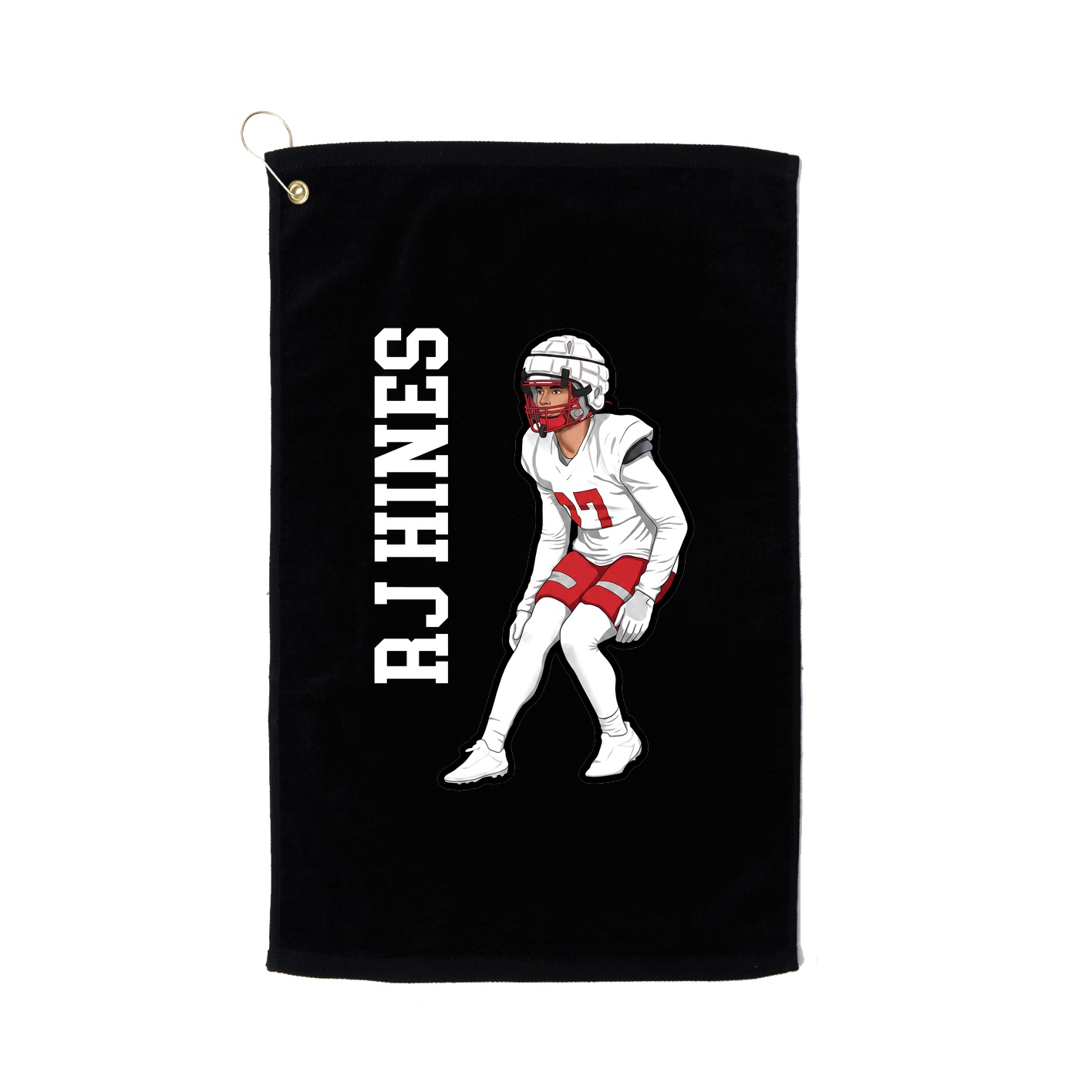 Golf Towel — Name Vertical in Black