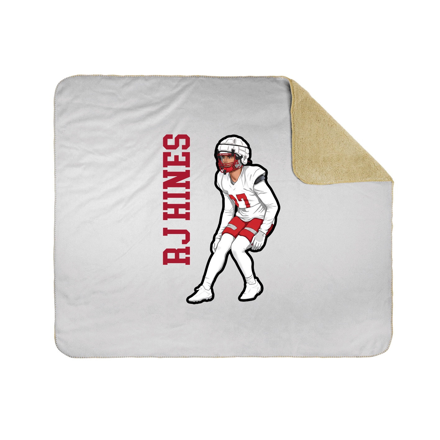 Throw Blanket — Name Vertical in White