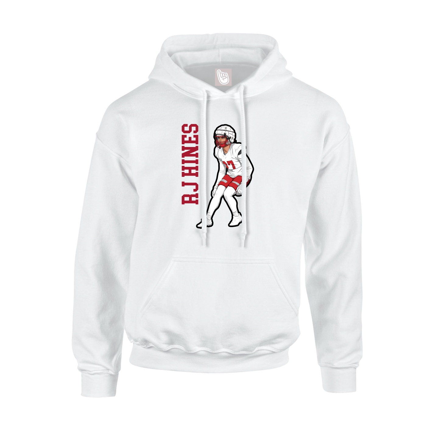 Youth Hoodie — Name Vertical in White