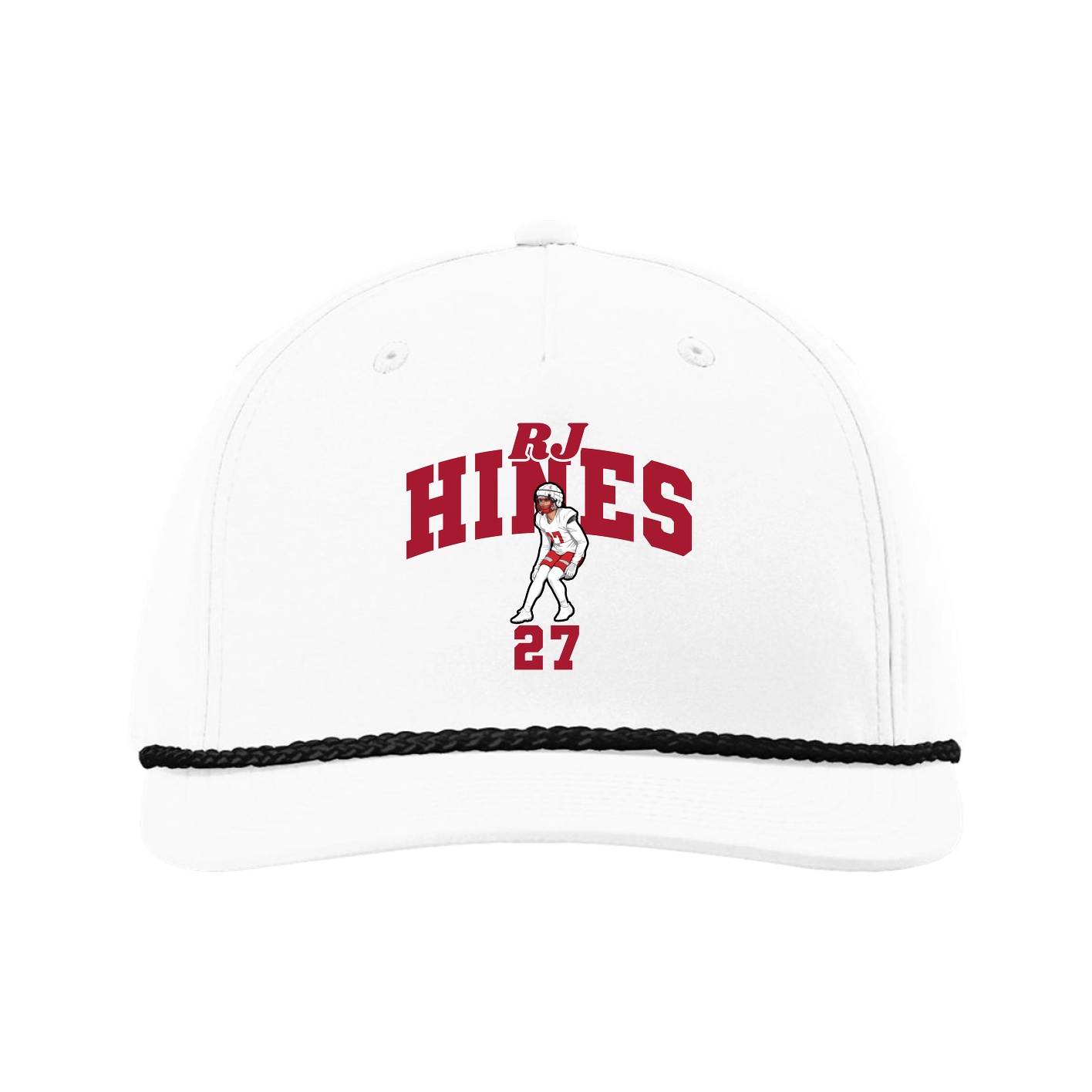 Five-Panel Classic Rope Cap — Signature Arch in White