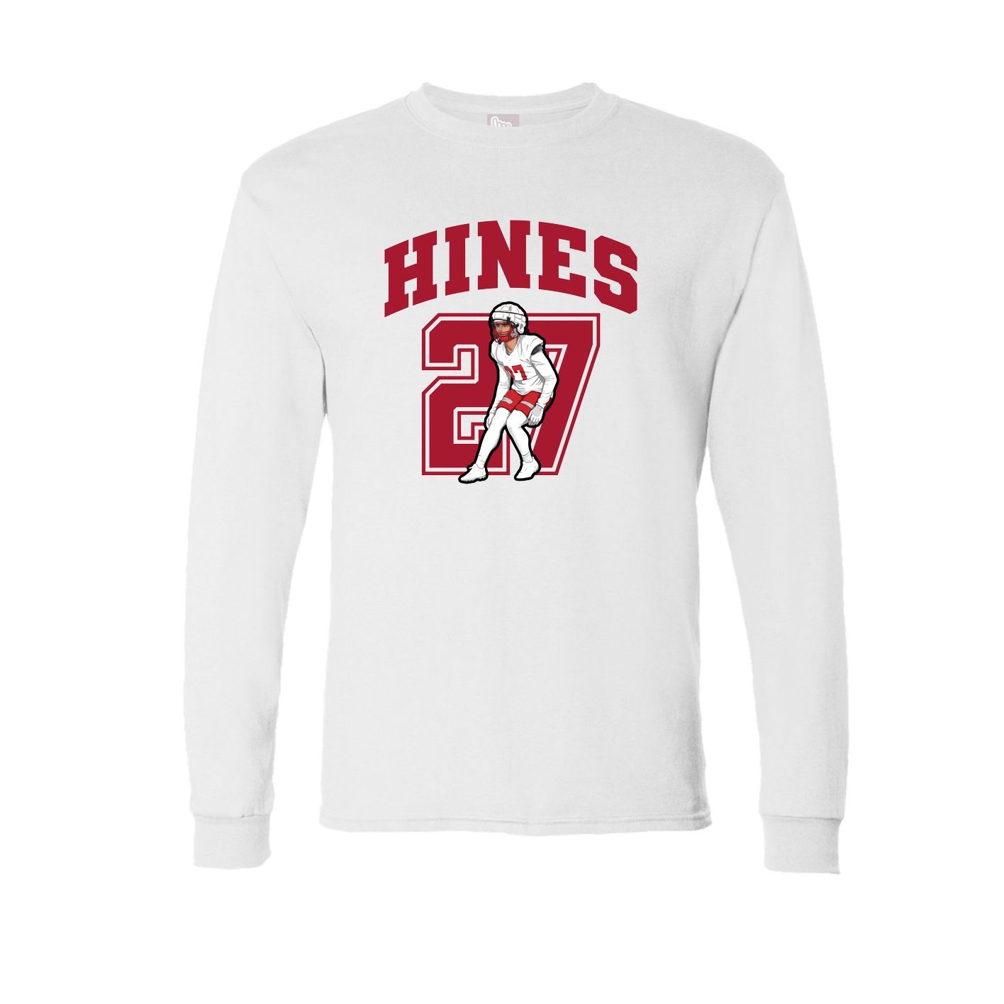Long Sleeve Tee — Number in White