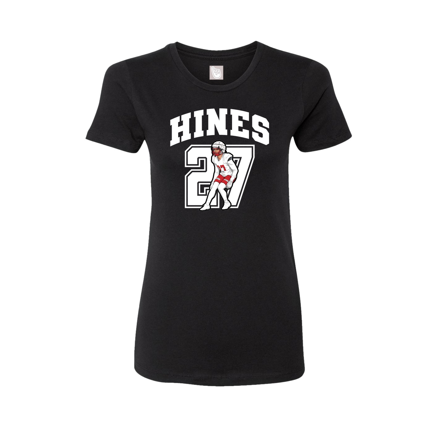 Fitted Women's Tee — Number in Black