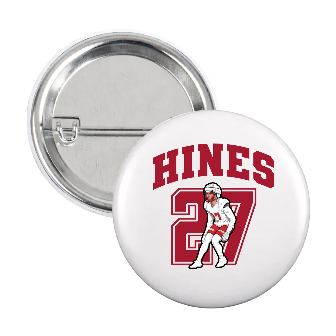 Game Day Button — Number in White