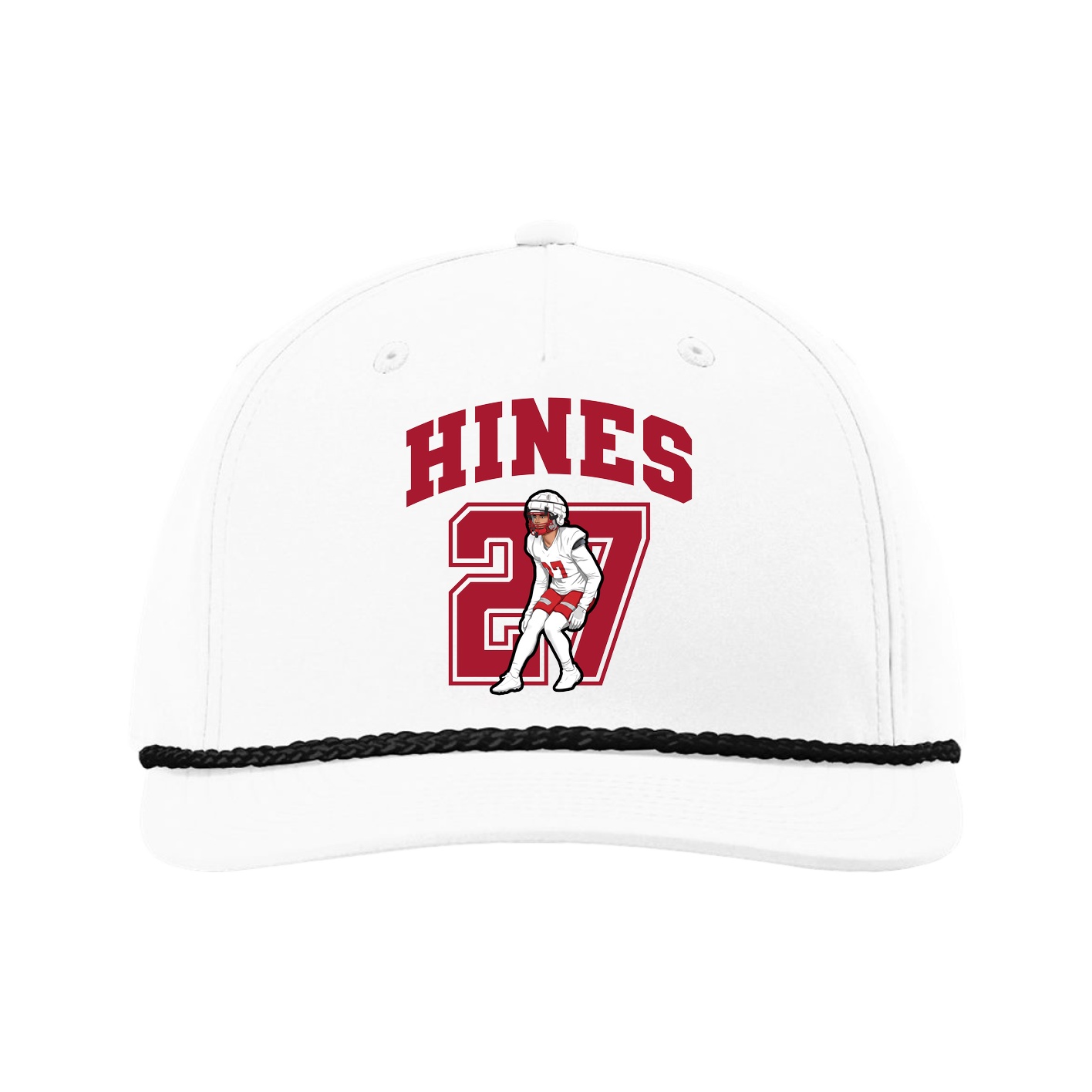Five-Panel Classic Rope Cap — Number in White