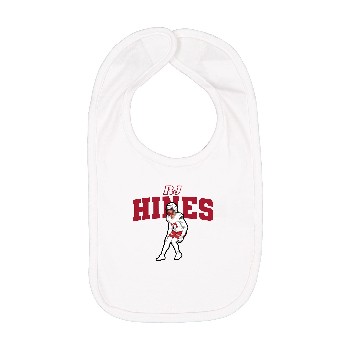 Infant Bib — Name Arch in White