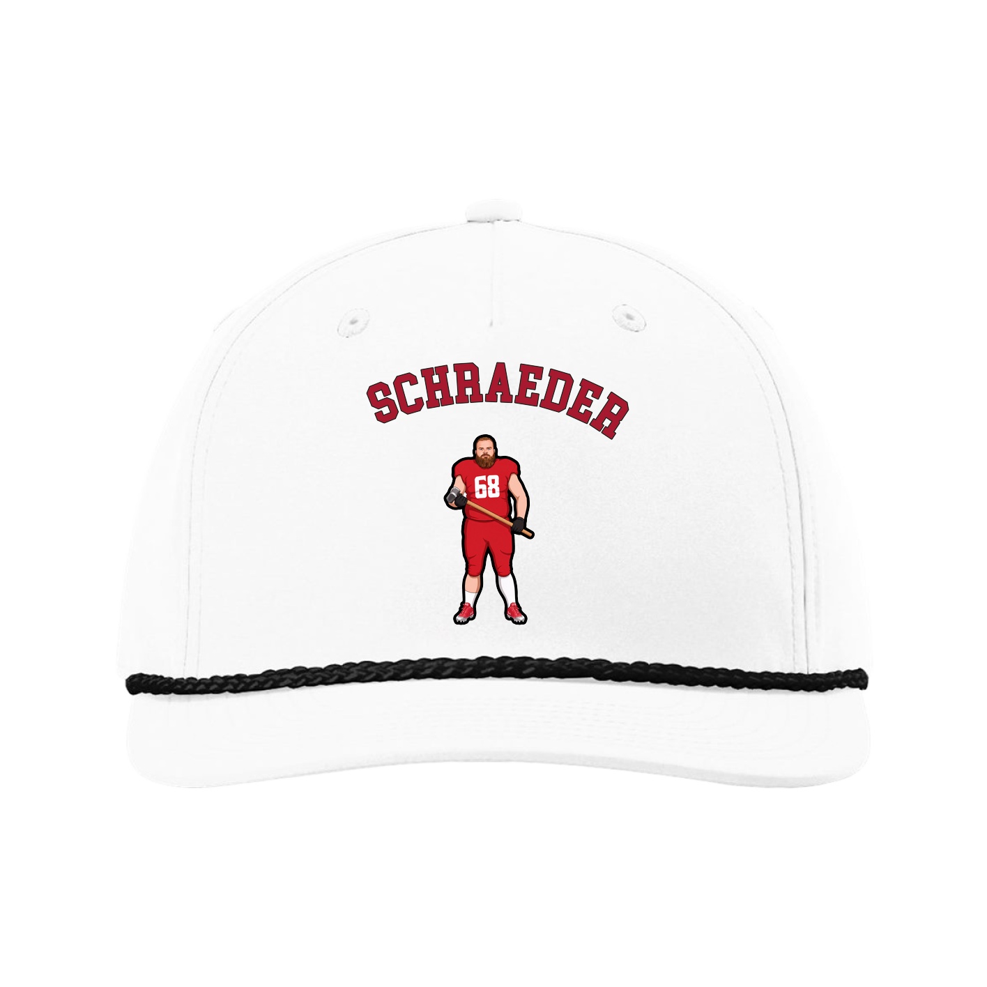 Five-Panel Classic Rope Cap — Shirsey Arch in White