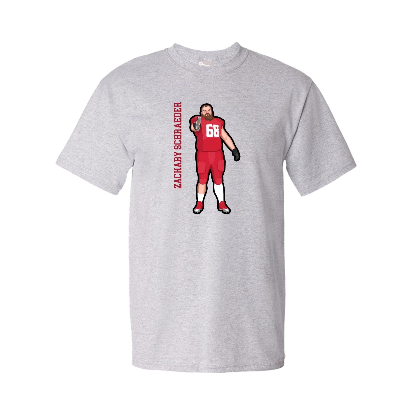 Youth Tee — Name Vertical in Grey