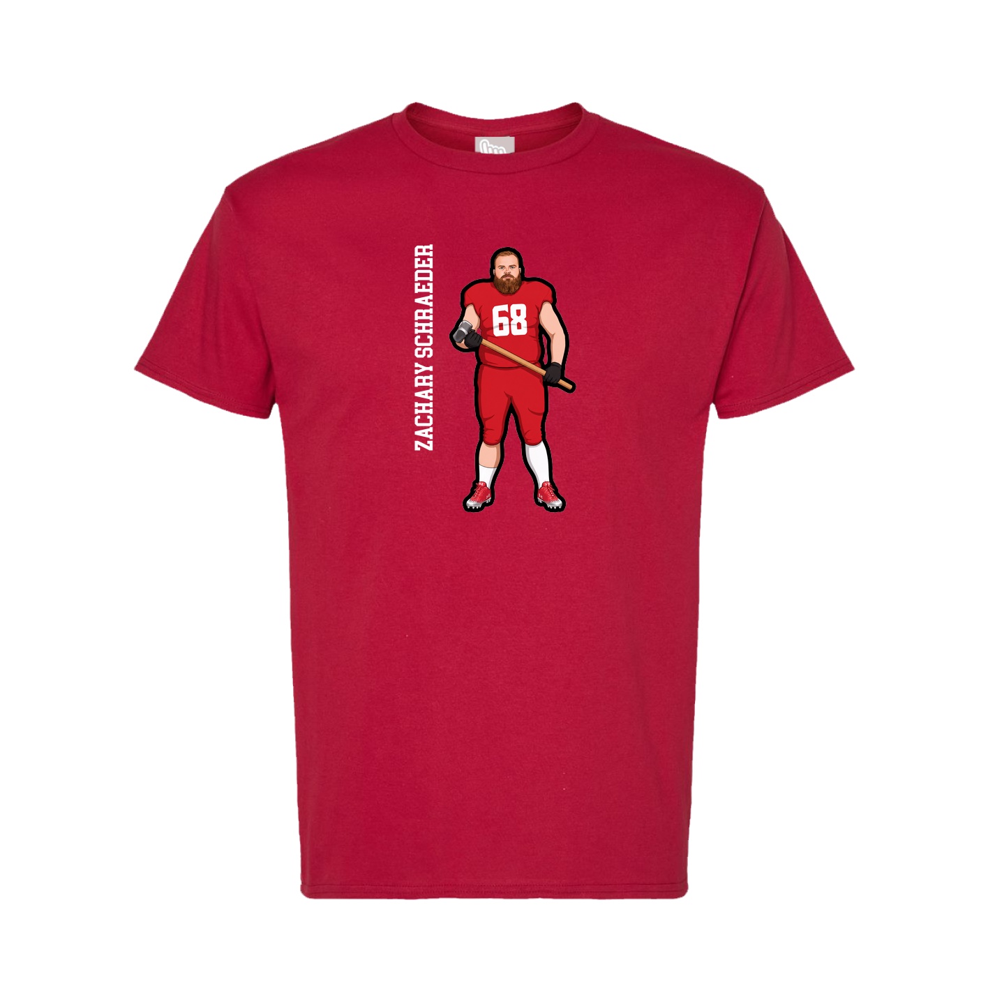 Tee — Name Vertical in Crimson