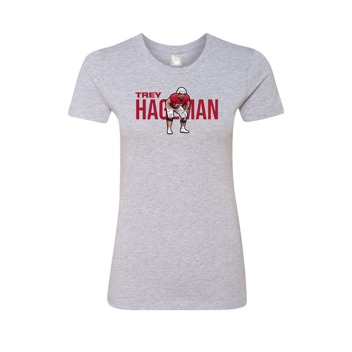 Fitted Women's Tee — Player Name in Grey